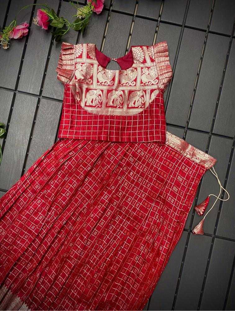 Ynf Soft Silk KESH249 Khicha Checks Kids Wear Wholesale Kids Lehenga Kids Lehenga Choli Baby Girl Lehenga Manufacturer