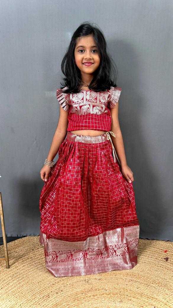 Ynf Soft Silk KESH249 Khicha Checks Kids Wear Wholesale Kids Lehenga Kids Lehenga Choli Baby Girl Lehenga Manufacturer