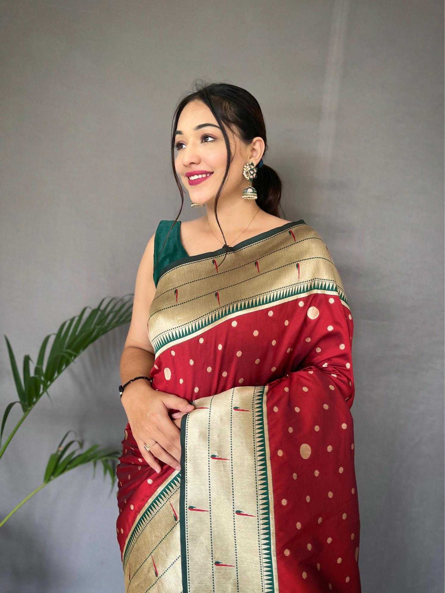 Ynf Soft Silk KESH249 POLKA PAITHANI Silk Sarees Wholesale Paithani Sarees Designer Silk Sarees Silk Sarees For Weddings Manufacturer