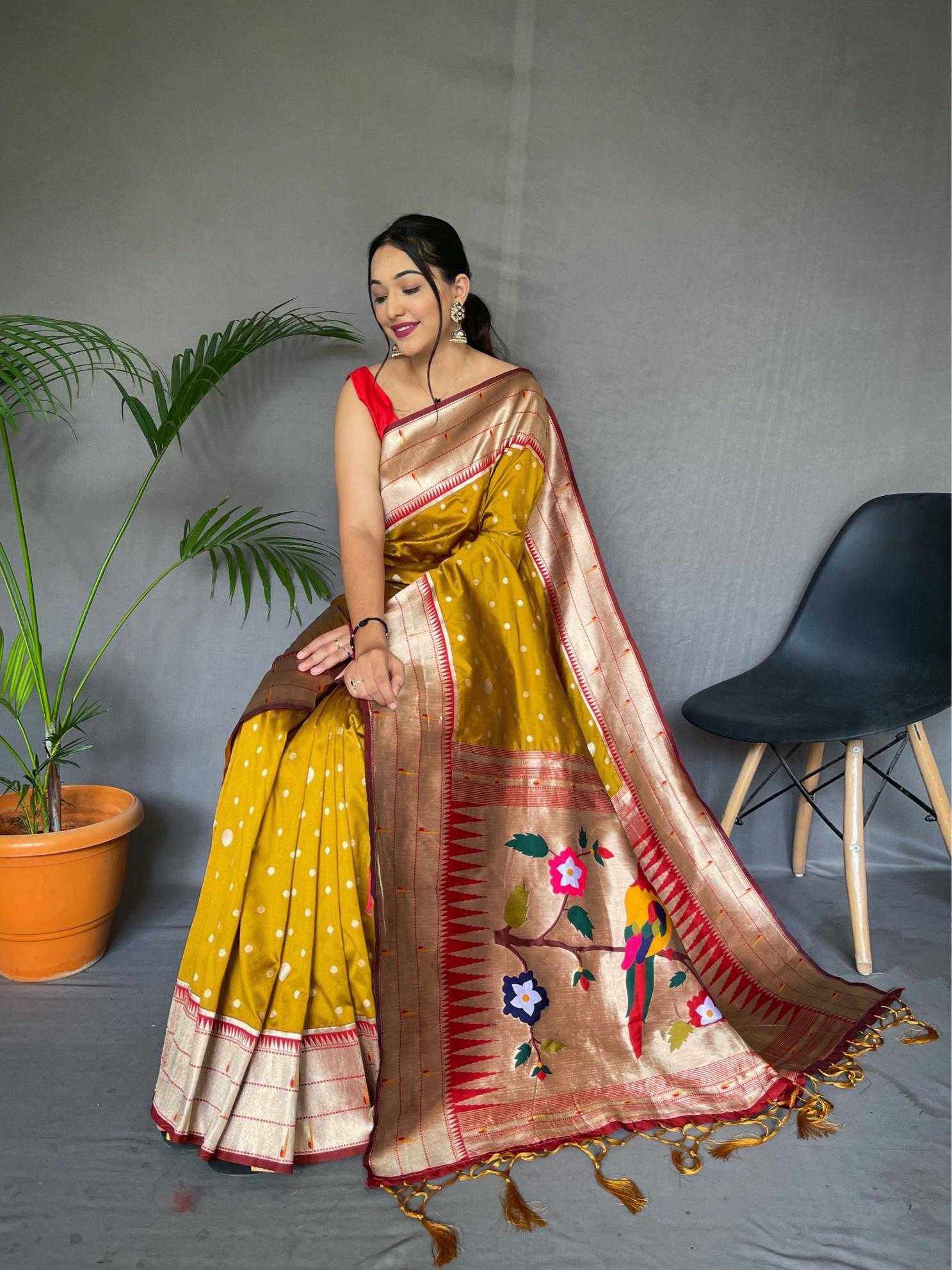 Ynf Soft Silk KESH249 POLKA PAITHANI Silk Sarees Wholesale Paithani Sarees Designer Silk Sarees Silk Sarees For Weddings Manufacturer