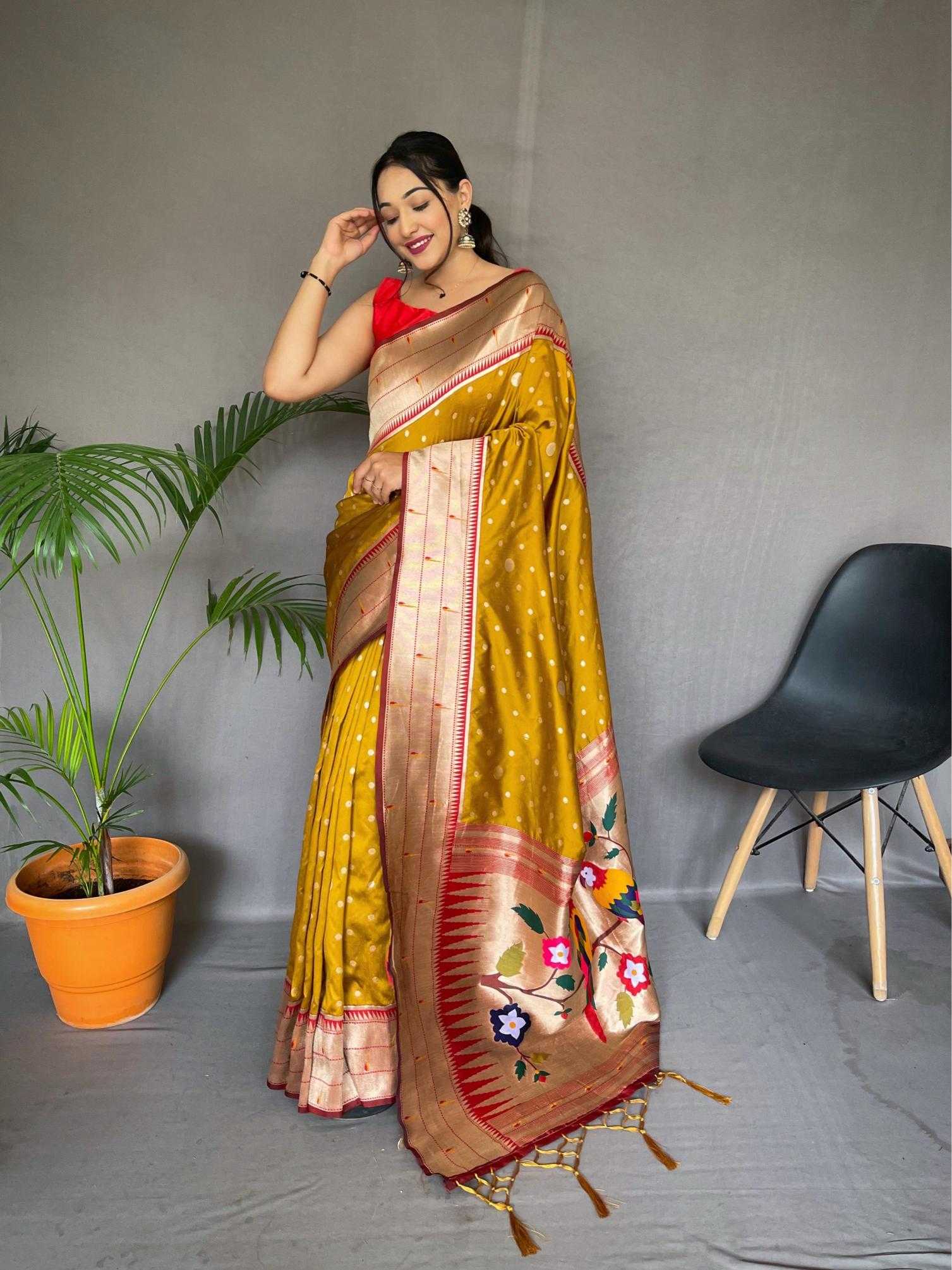 Ynf Soft Silk KESH249 POLKA PAITHANI Silk Sarees Wholesale Paithani Sarees Designer Silk Sarees Silk Sarees For Weddings Manufacturer