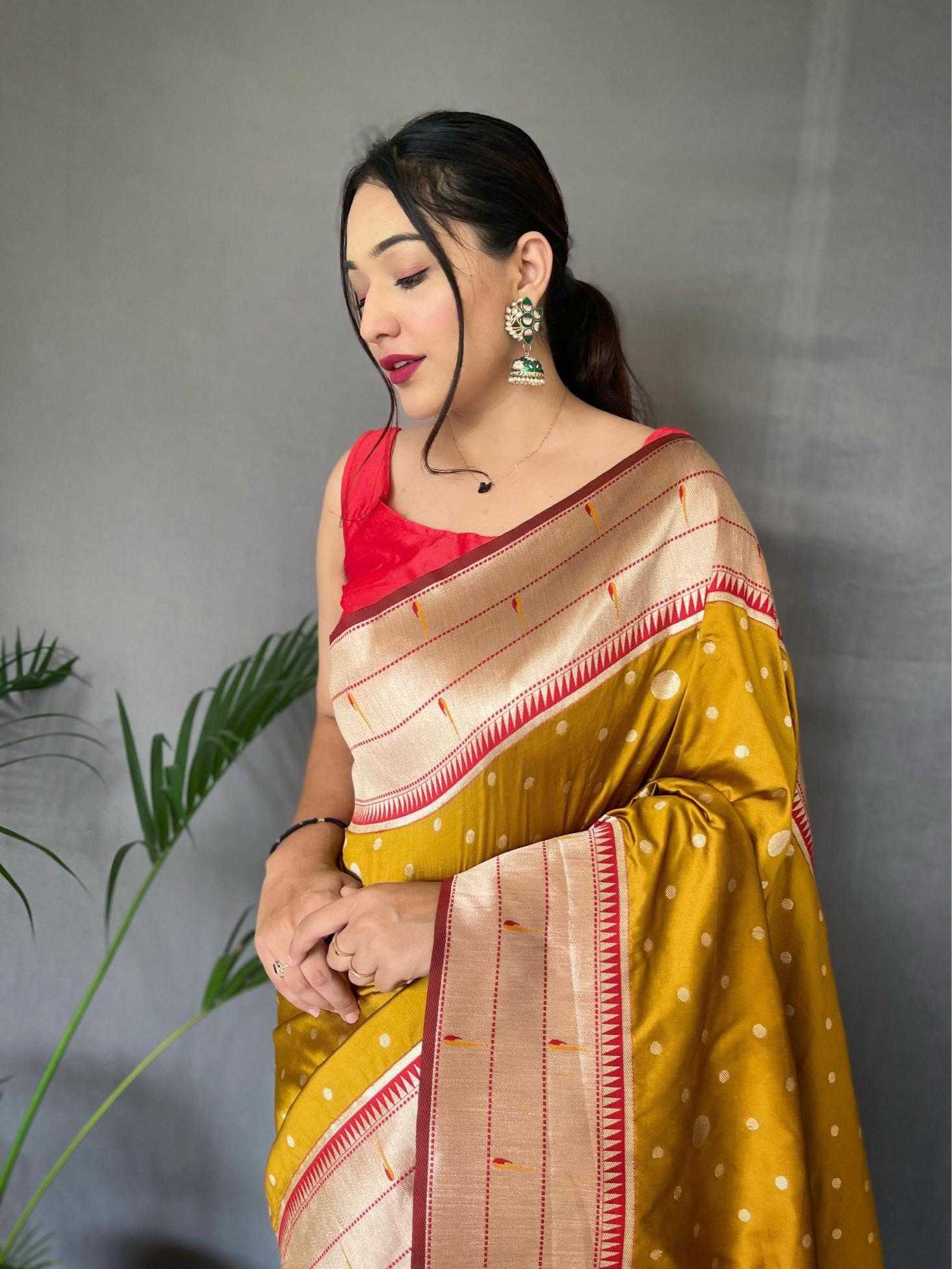 Ynf Soft Silk KESH249 POLKA PAITHANI Silk Sarees Wholesale Paithani Sarees Designer Silk Sarees Silk Sarees For Weddings Manufacturer