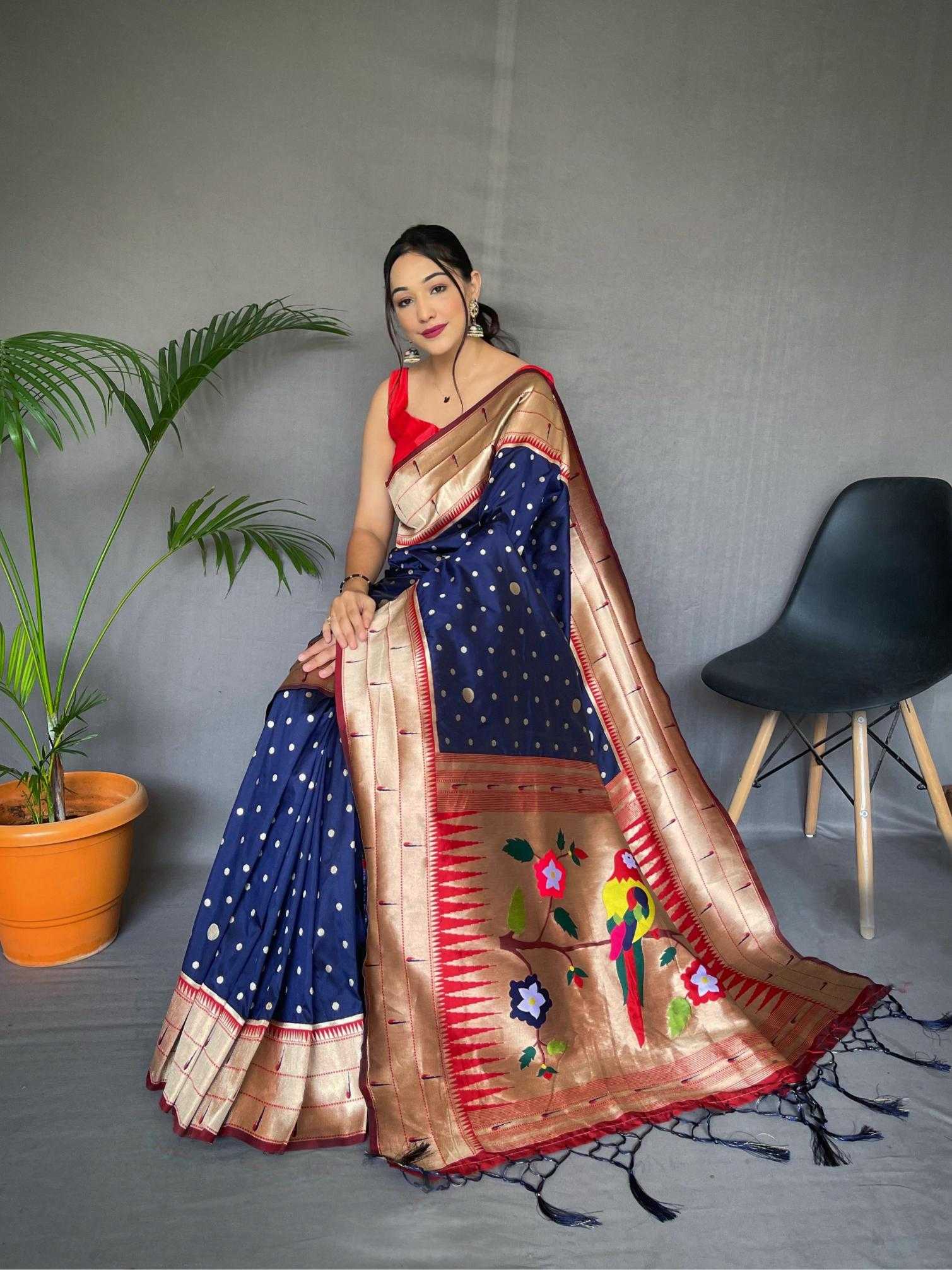 Ynf Soft Silk KESH249 POLKA PAITHANI Silk Sarees Wholesale Paithani Sarees Designer Silk Sarees Silk Sarees For Weddings Manufacturer