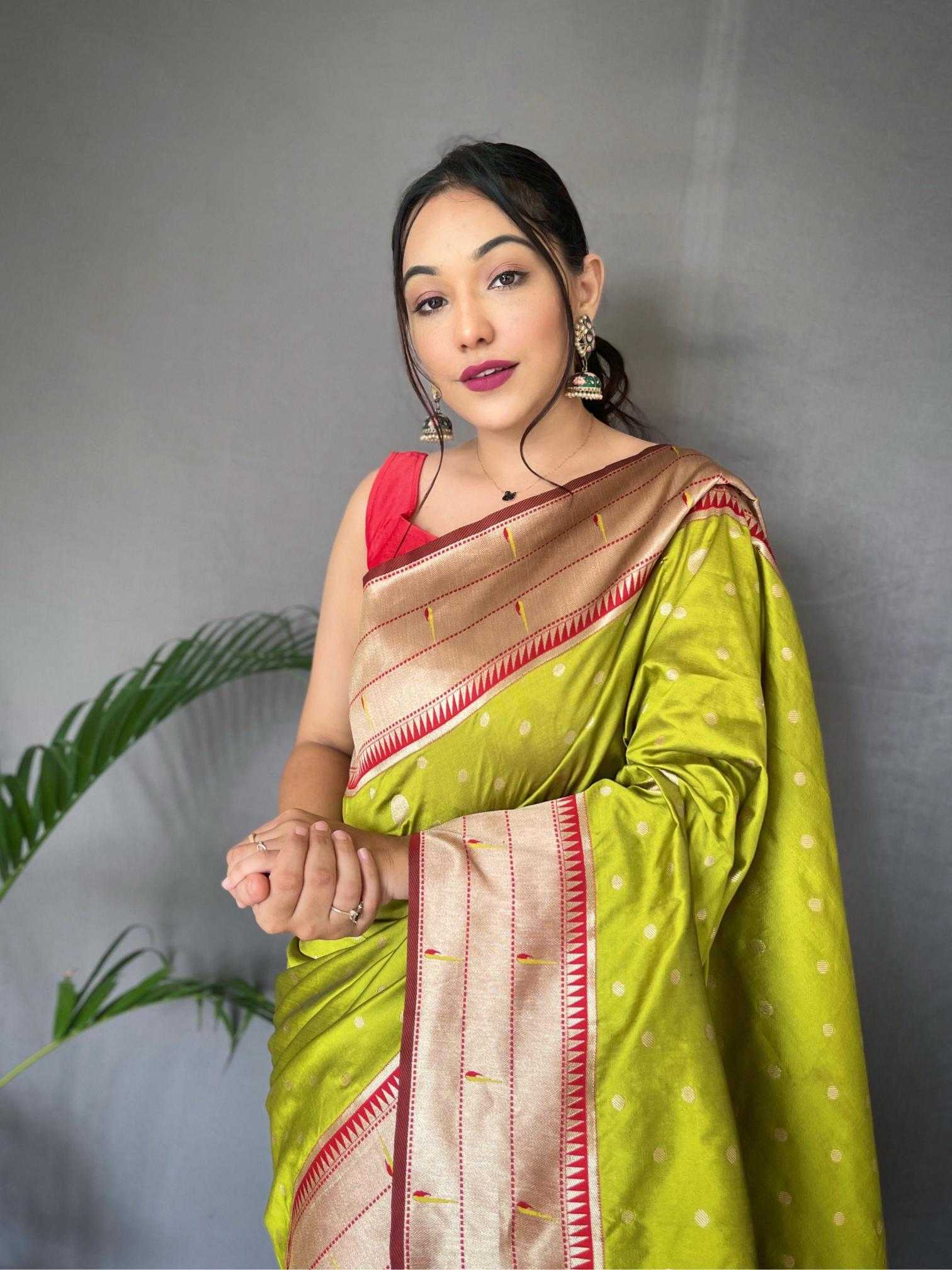 Ynf Soft Silk KESH249 POLKA PAITHANI Silk Sarees Wholesale Paithani Sarees Designer Silk Sarees Silk Sarees For Weddings Manufacturer