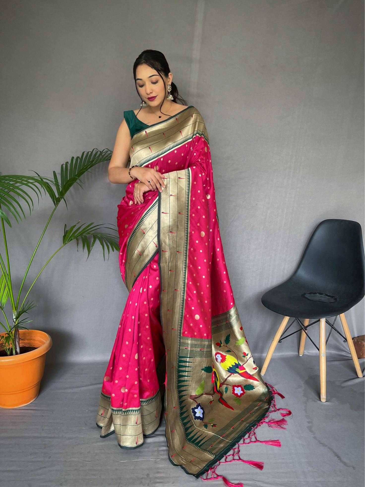 Ynf Soft Silk KESH249 POLKA PAITHANI Silk Sarees Wholesale Paithani Sarees Designer Silk Sarees Silk Sarees For Weddings Manufacturer