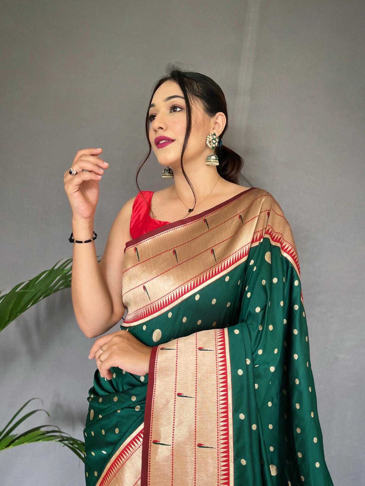 Ynf Soft Silk KESH249 POLKA PAITHANI Silk Sarees Wholesale Paithani Sarees Designer Silk Sarees Silk Sarees For Weddings Manufacturer