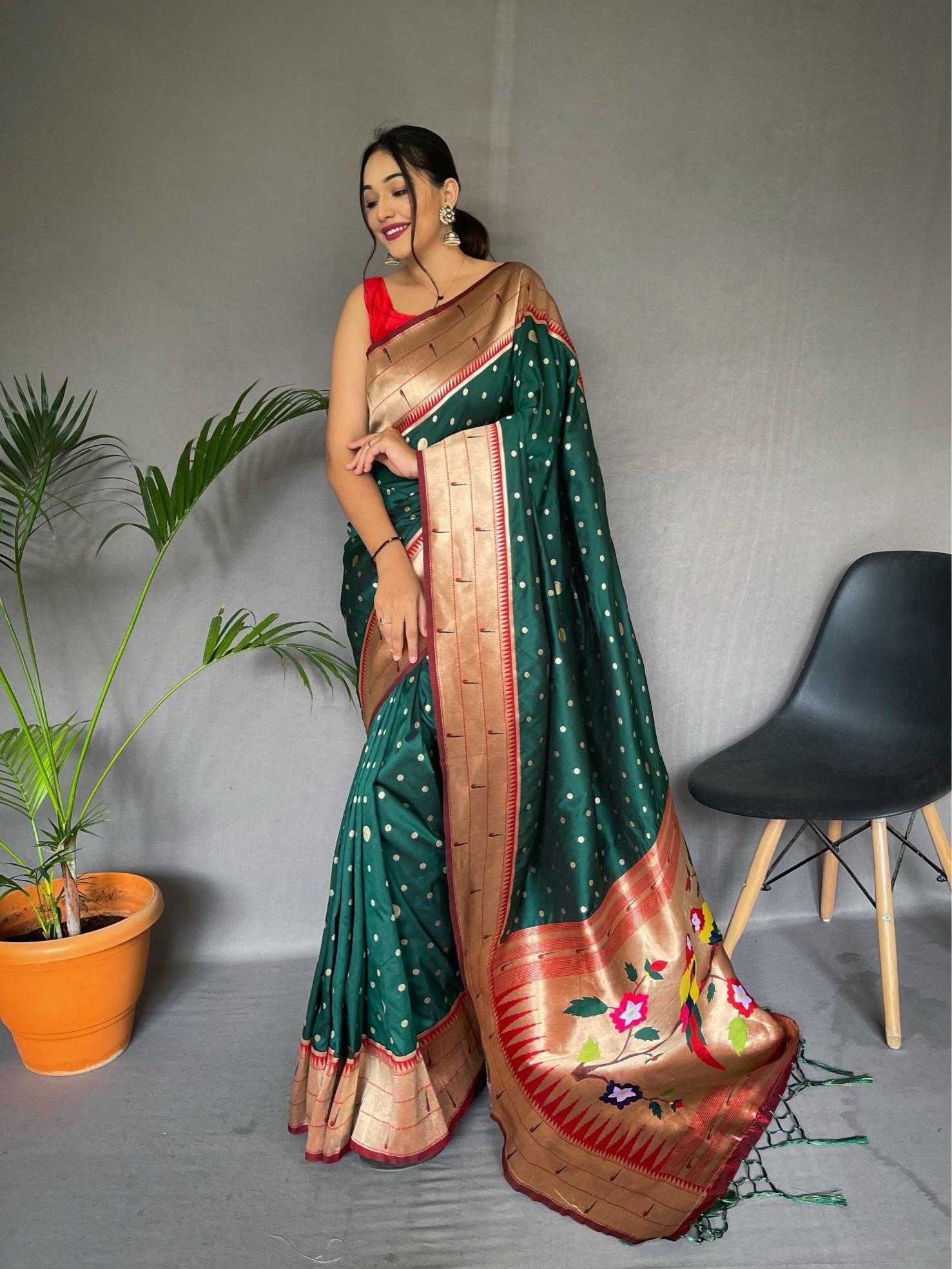 Ynf Soft Silk KESH249 POLKA PAITHANI Silk Sarees Wholesale Paithani Sarees Designer Silk Sarees Silk Sarees For Weddings Manufacturer