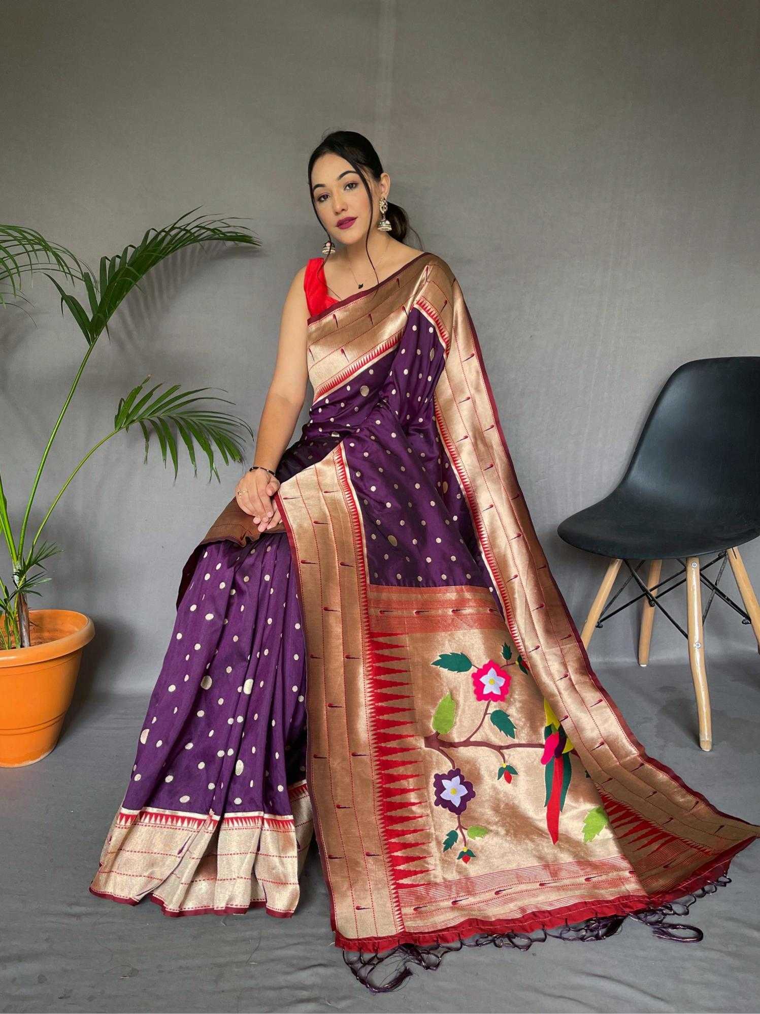 Ynf Soft Silk KESH249 POLKA PAITHANI Silk Sarees Wholesale Paithani Sarees Designer Silk Sarees Silk Sarees For Weddings Manufacturer