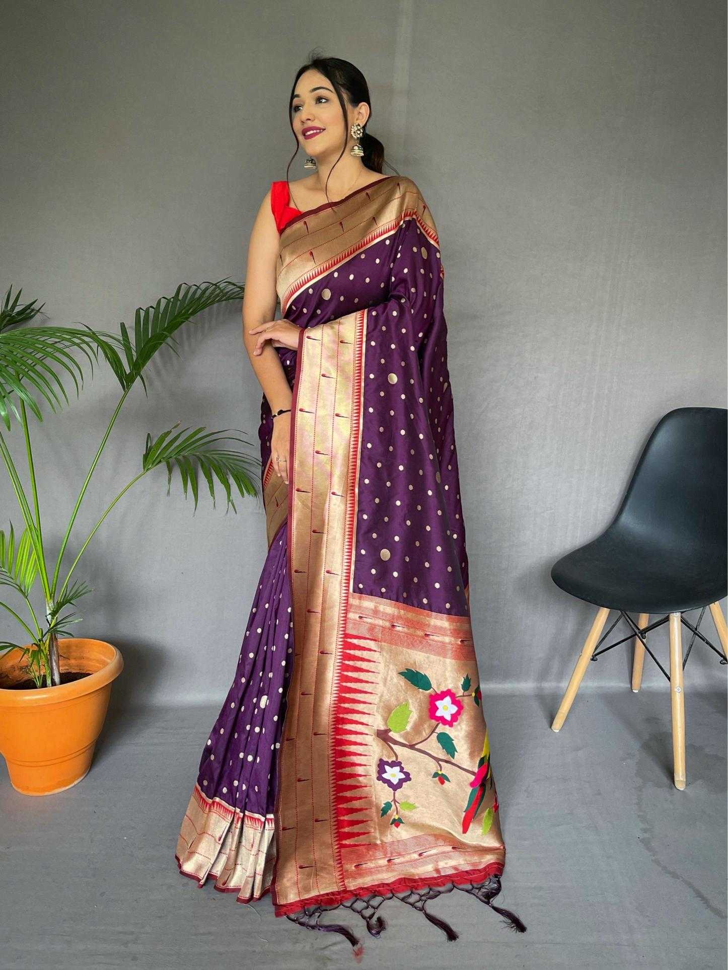 Ynf Soft Silk KESH249 POLKA PAITHANI Silk Sarees Wholesale Paithani Sarees Designer Silk Sarees Silk Sarees For Weddings Manufacturer