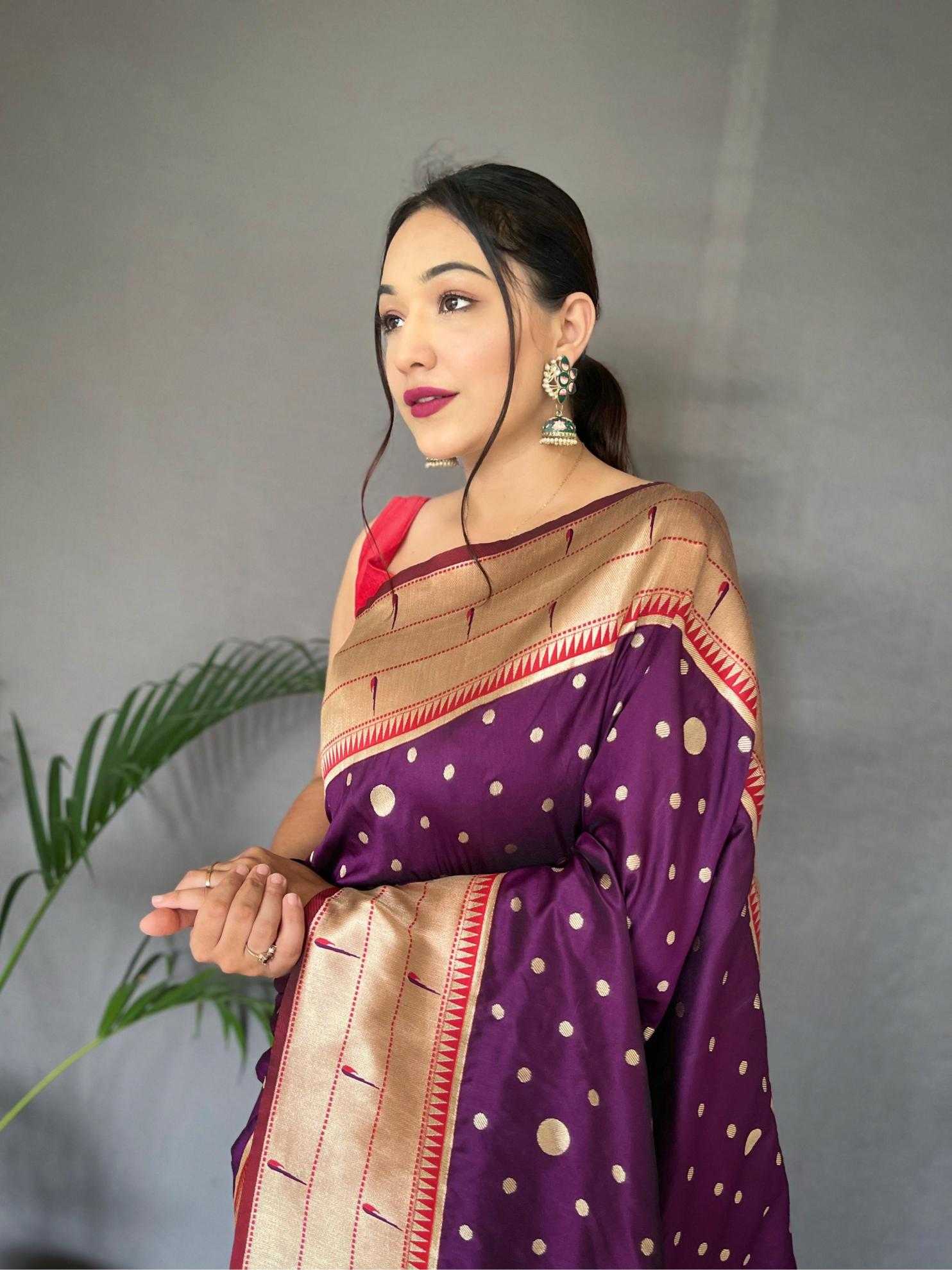 Ynf Soft Silk KESH249 POLKA PAITHANI Silk Sarees Wholesale Paithani Sarees Designer Silk Sarees Silk Sarees For Weddings Manufacturer