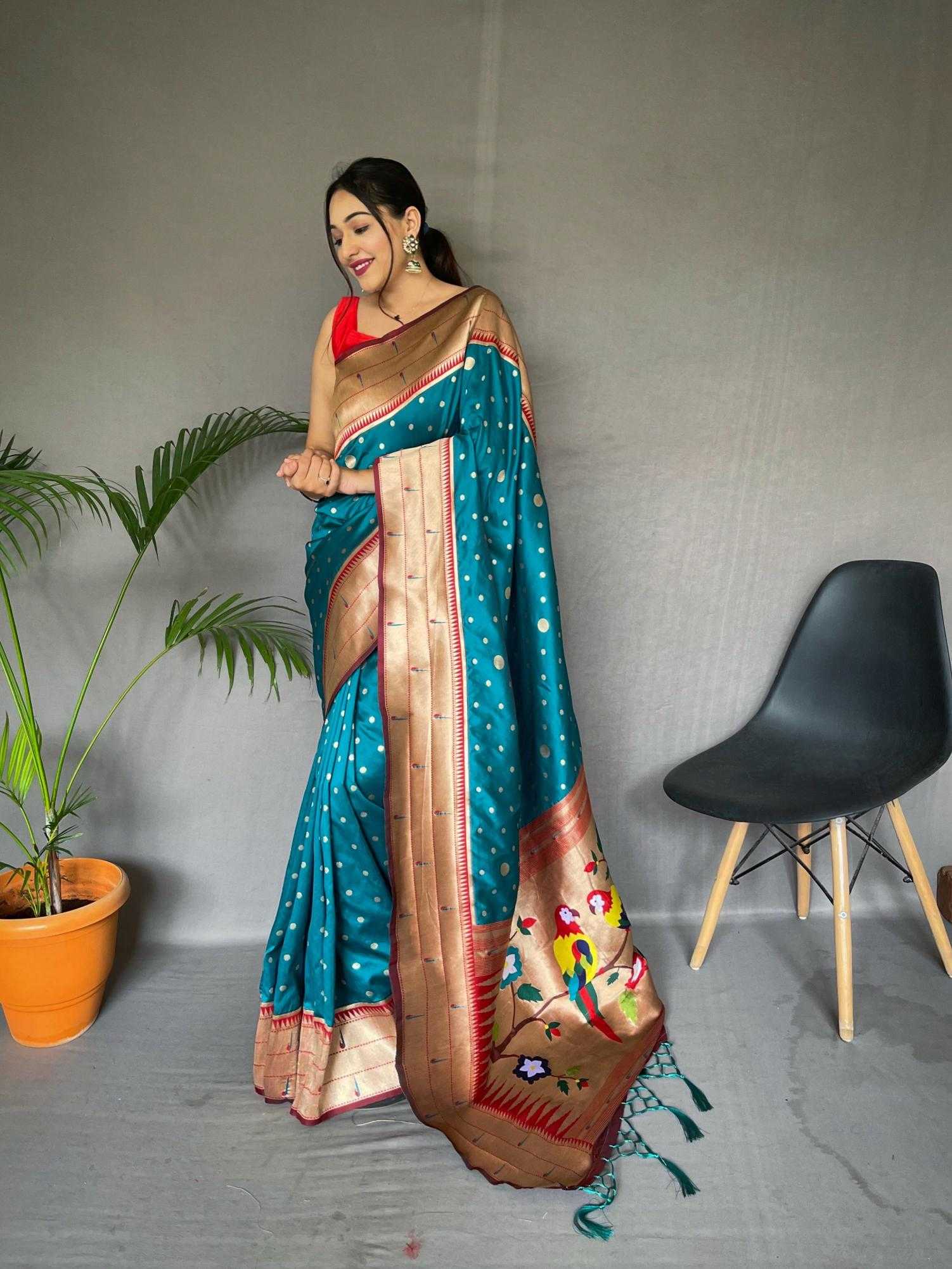 Ynf Soft Silk KESH249 POLKA PAITHANI Silk Sarees Wholesale Paithani Sarees Designer Silk Sarees Silk Sarees For Weddings Manufacturer