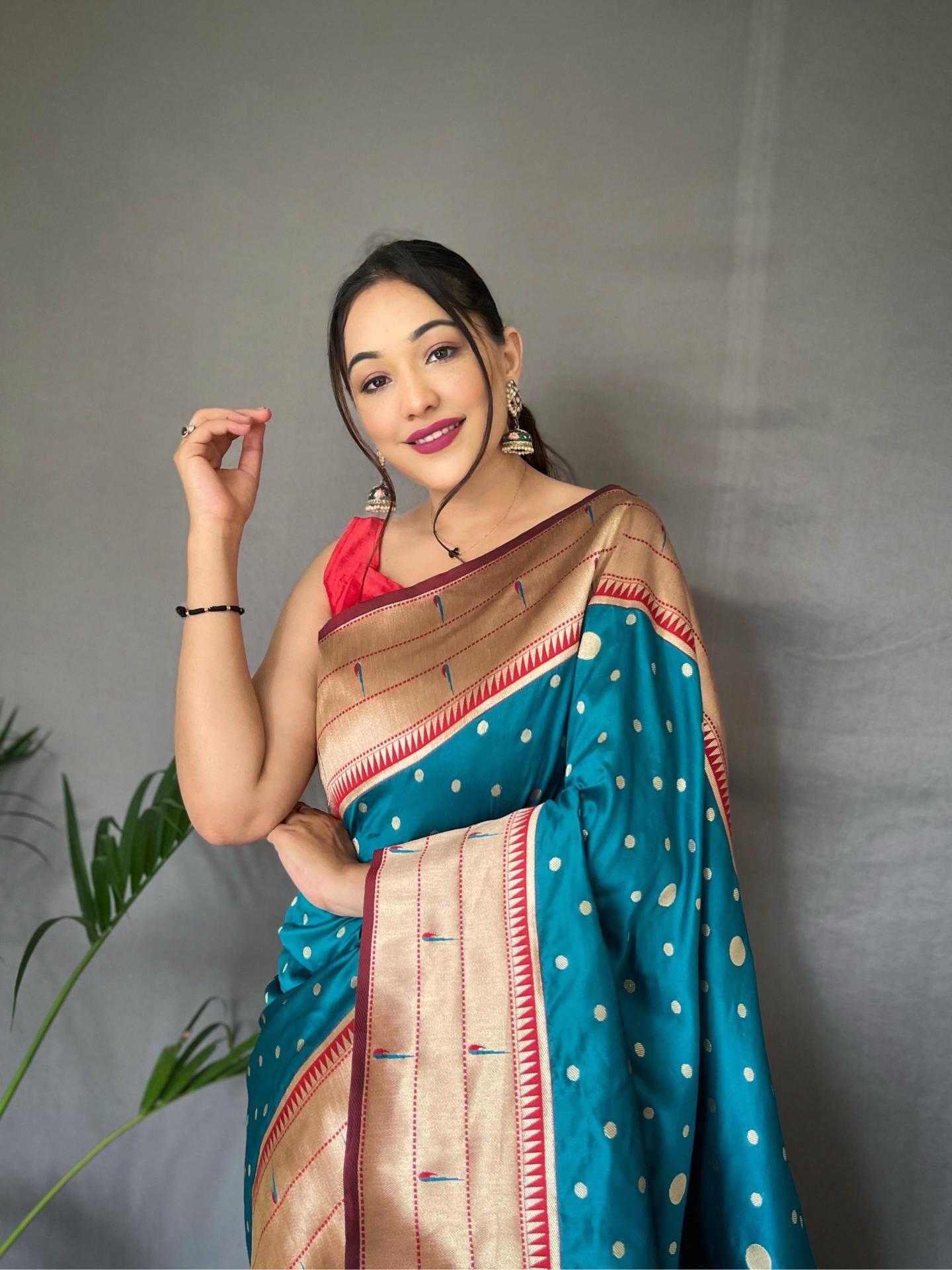 Ynf Soft Silk KESH249 POLKA PAITHANI Silk Sarees Wholesale Paithani Sarees Designer Silk Sarees Silk Sarees For Weddings Manufacturer