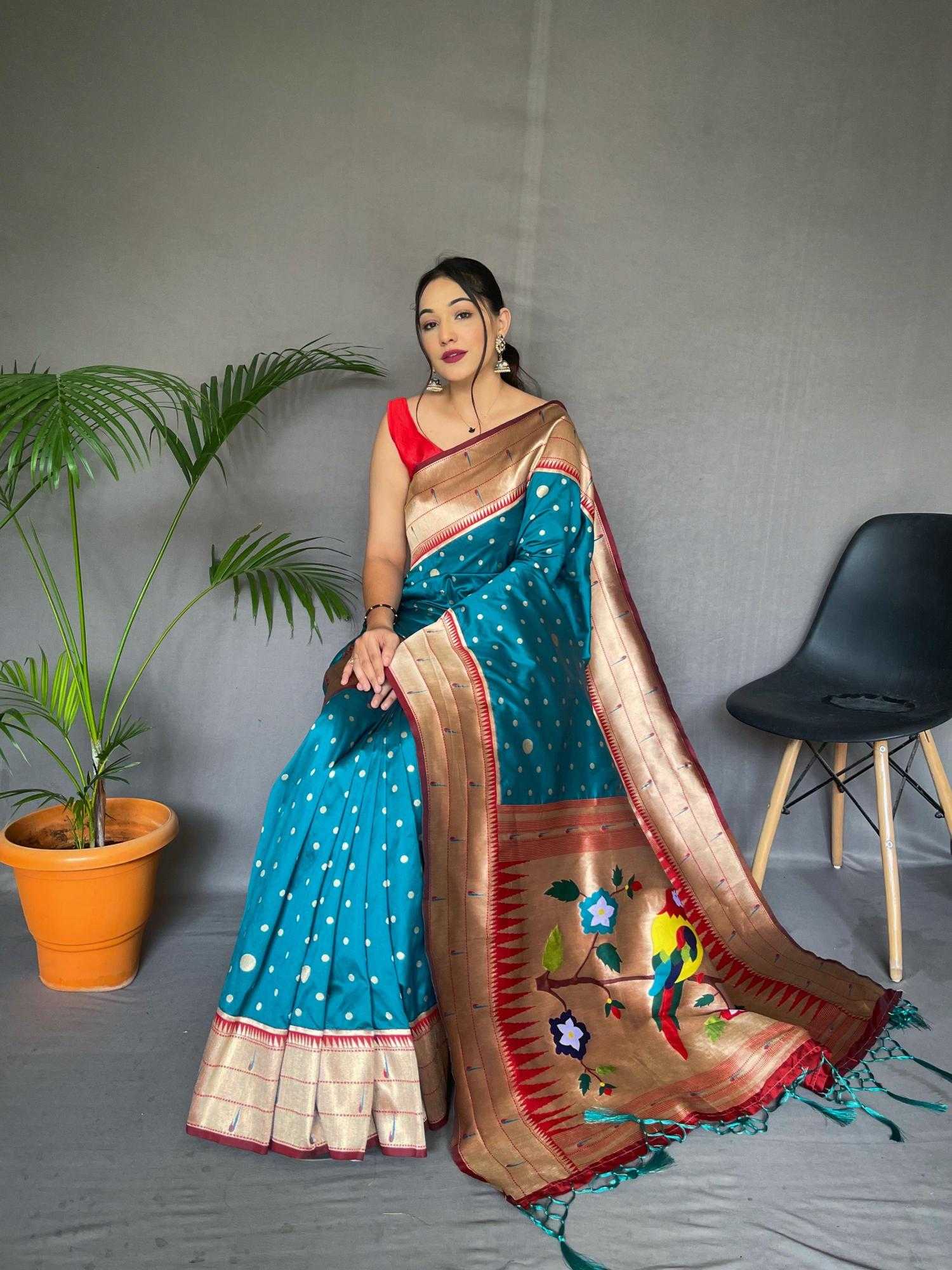 Ynf Soft Silk KESH249 POLKA PAITHANI Silk Sarees Wholesale Paithani Sarees Designer Silk Sarees Silk Sarees For Weddings Manufacturer