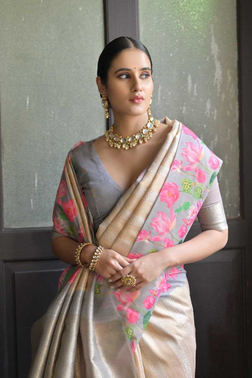Ynf Soft Silk KESH505 SONITA FLOWER Silk Sarees Wholesale Printed Silk Saree Manufacturer