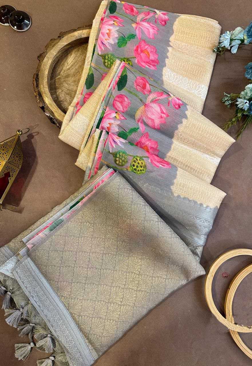 Ynf Soft Silk KESH505 SONITA FLOWER Silk Sarees Wholesale Printed Silk Saree Manufacturer