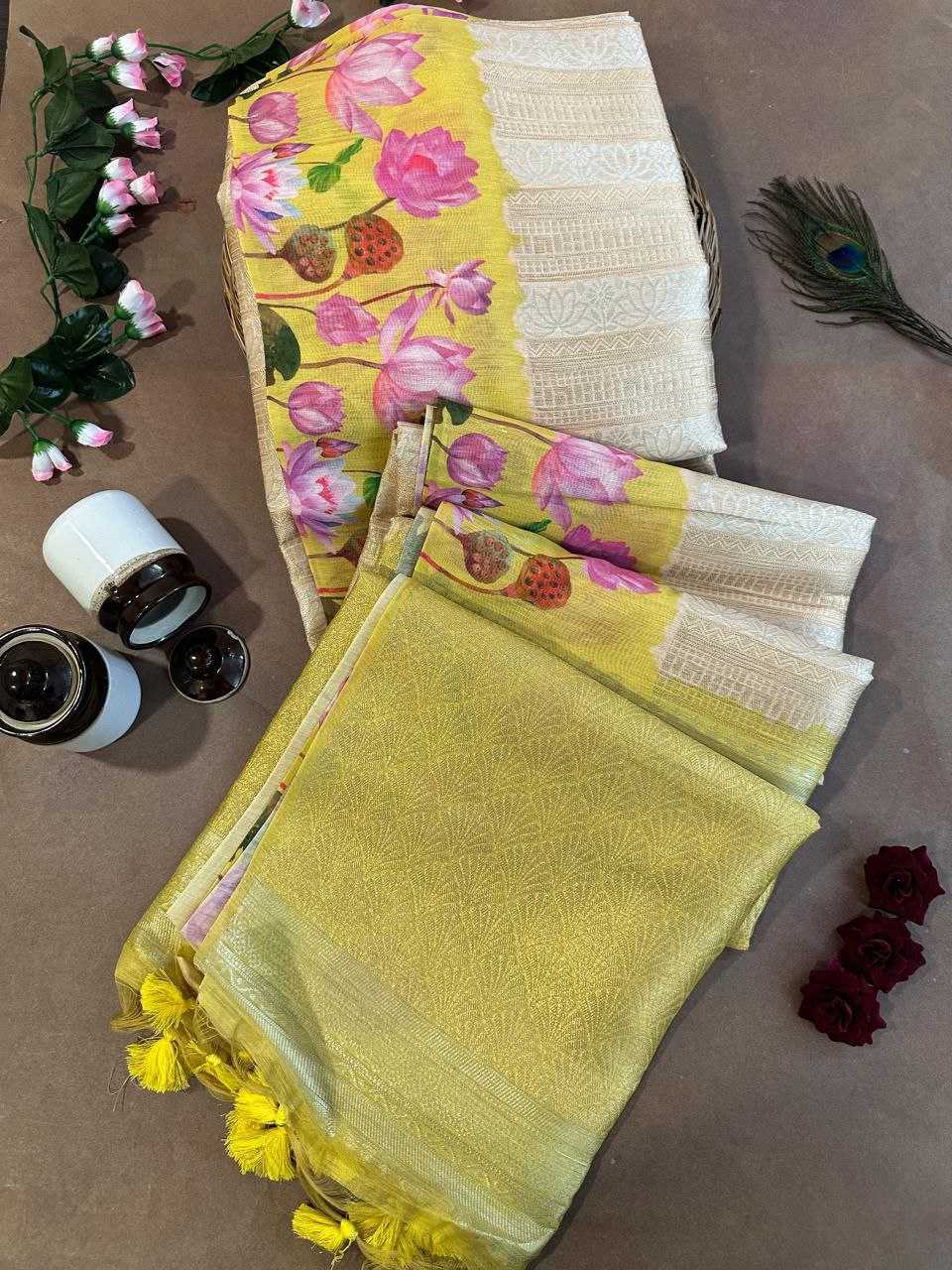 Ynf Soft Silk KESH505 SONITA FLOWER Silk Sarees Wholesale Printed Silk Saree Manufacturer