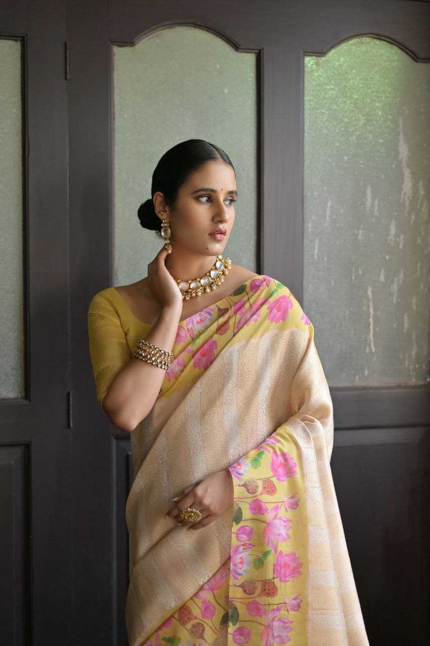 Ynf Soft Silk KESH505 SONITA FLOWER Silk Sarees Wholesale Printed Silk Saree Manufacturer