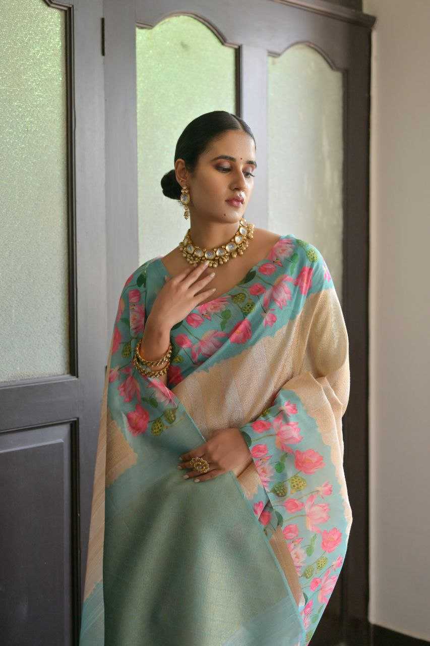 Ynf Soft Silk KESH505 SONITA FLOWER Silk Sarees Wholesale Printed Silk Saree Manufacturer