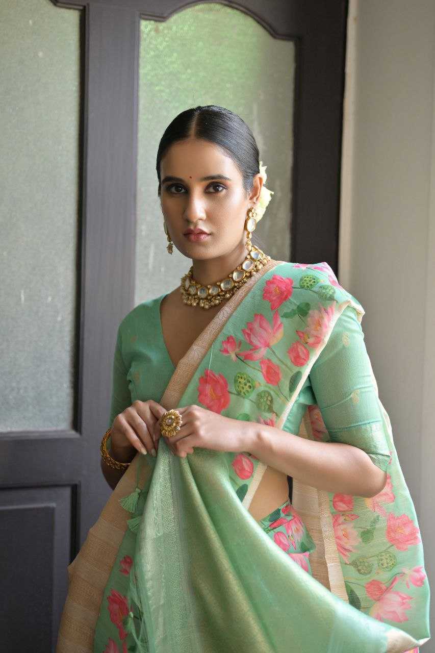 Ynf Soft Silk KESH505 SONITA FLOWER Silk Sarees Wholesale Printed Silk Saree Manufacturer