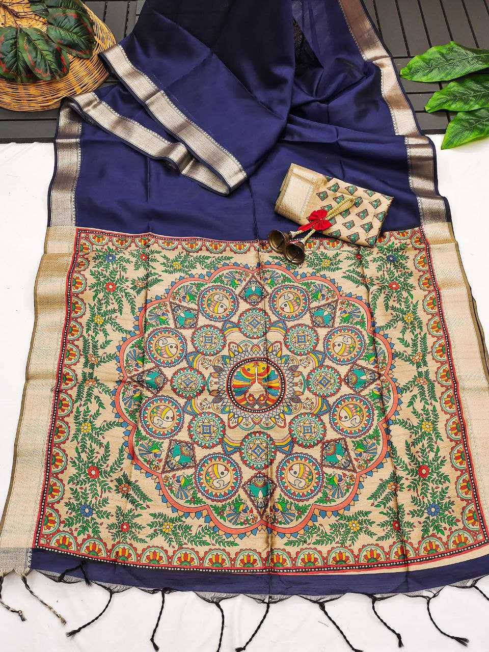 Ynf Soft Silk KESH532 MULLAI TUSSAR 108 Sarees Wedding Collections Festive Collections Wholesale Madhubani Sarees Hand Printed Saree Traditional Sarees Manufacturer