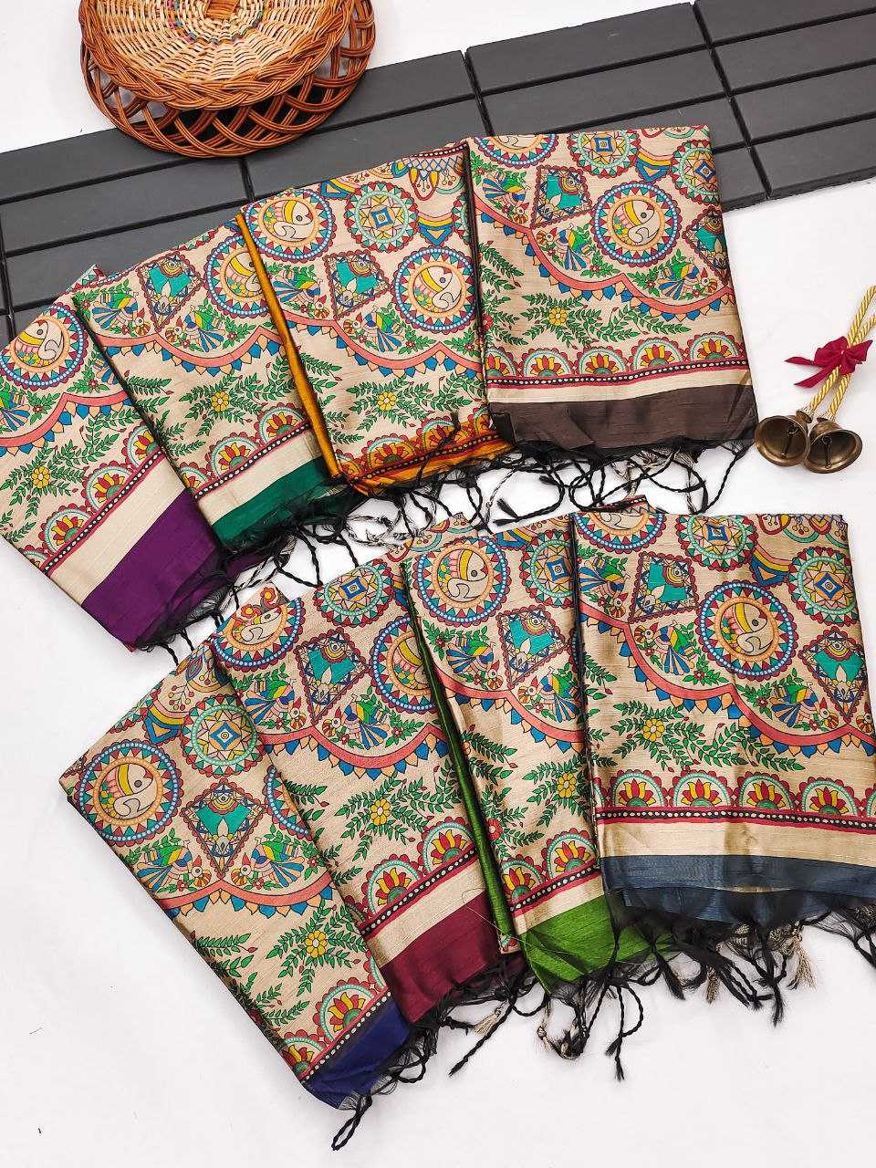 Ynf Soft Silk KESH532 MULLAI TUSSAR 108 Sarees Wedding Collections Festive Collections Wholesale Madhubani Sarees Hand Printed Saree Traditional Sarees Manufacturer