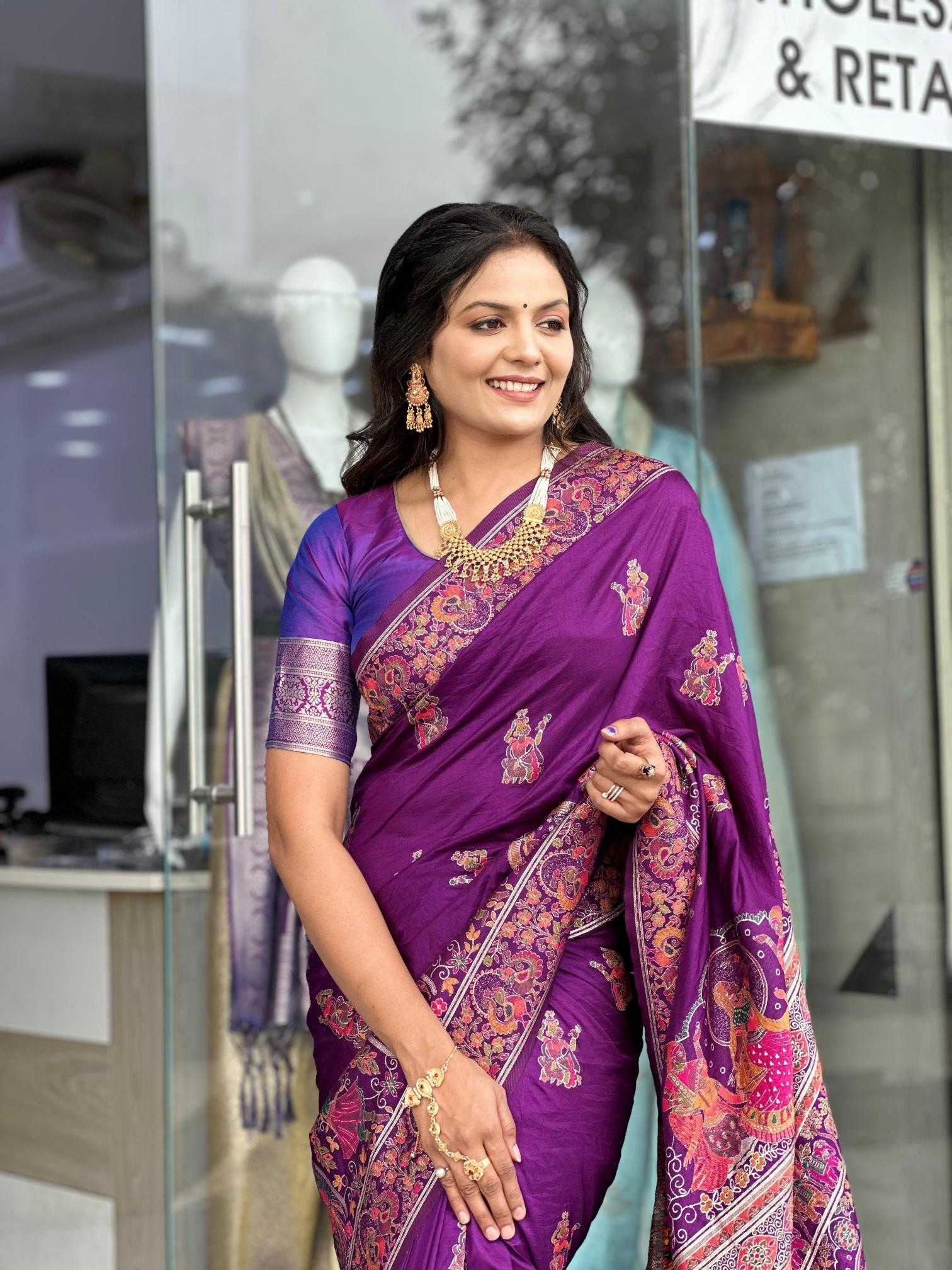 Ynf Soft Silk RIN118 pashmina Silk Sarees Wholesale Soft Silk Sarees Designer Silk Sarees Silk Sarees For Weddings Manufacturer