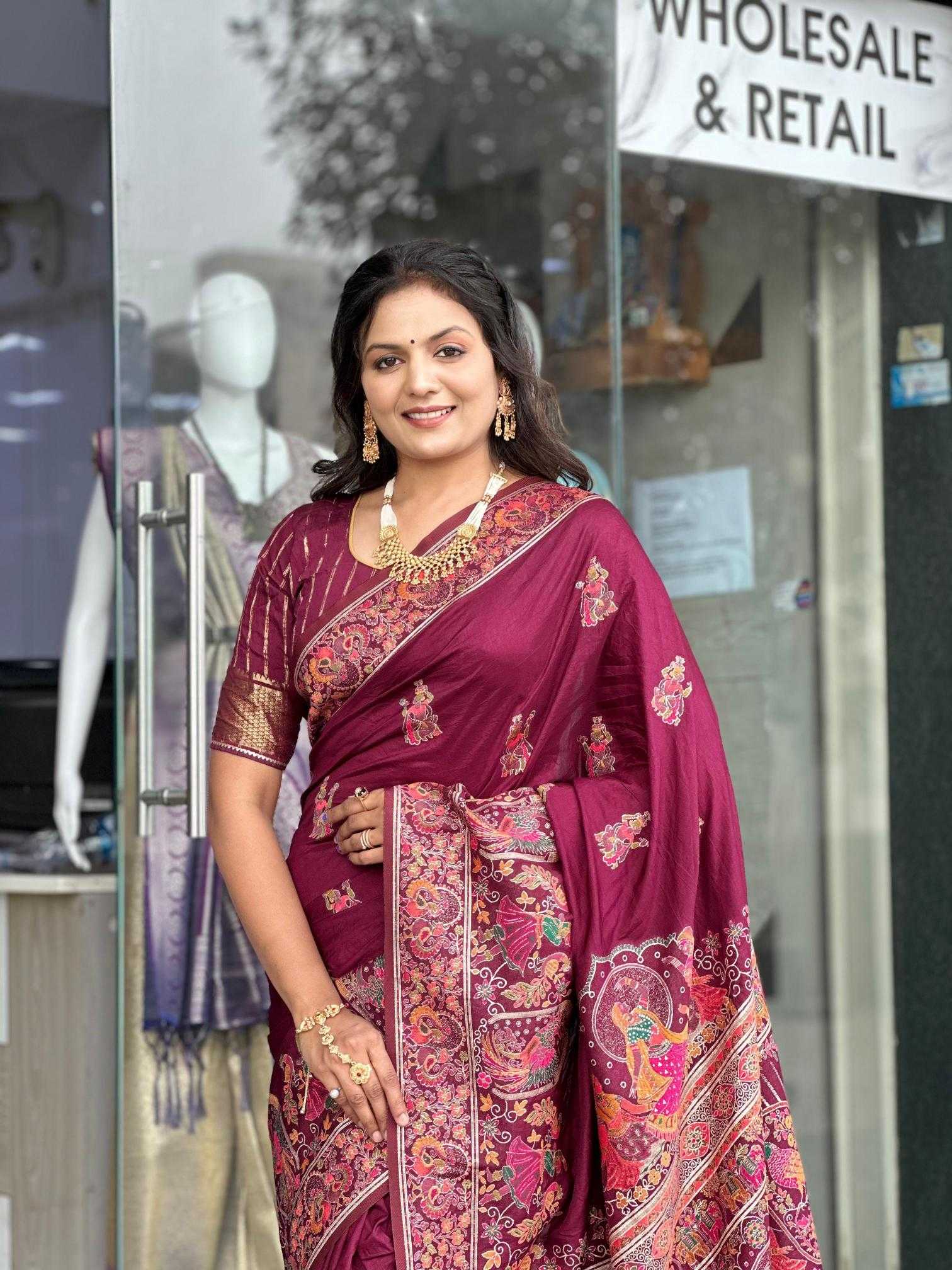 Ynf Soft Silk RIN118 pashmina Silk Sarees Wholesale Soft Silk Sarees Designer Silk Sarees Silk Sarees For Weddings Manufacturer