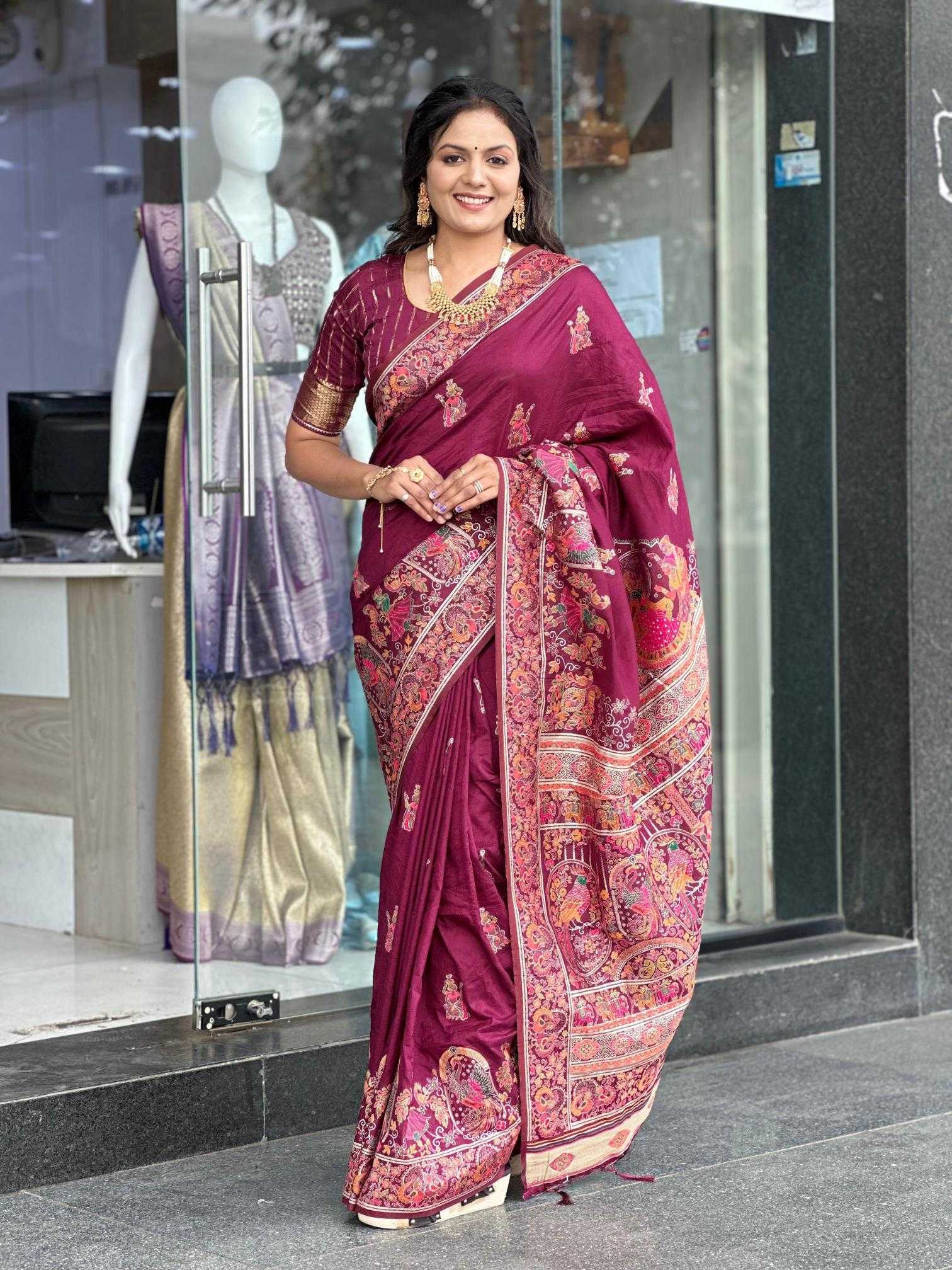 Ynf Soft Silk RIN118 pashmina Silk Sarees Wholesale Soft Silk Sarees Designer Silk Sarees Silk Sarees For Weddings Manufacturer