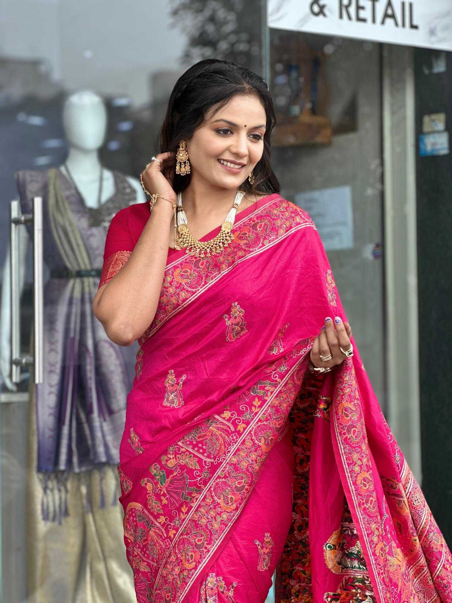 Ynf Soft Silk RIN118 pashmina Silk Sarees Wholesale Soft Silk Sarees Designer Silk Sarees Silk Sarees For Weddings Manufacturer