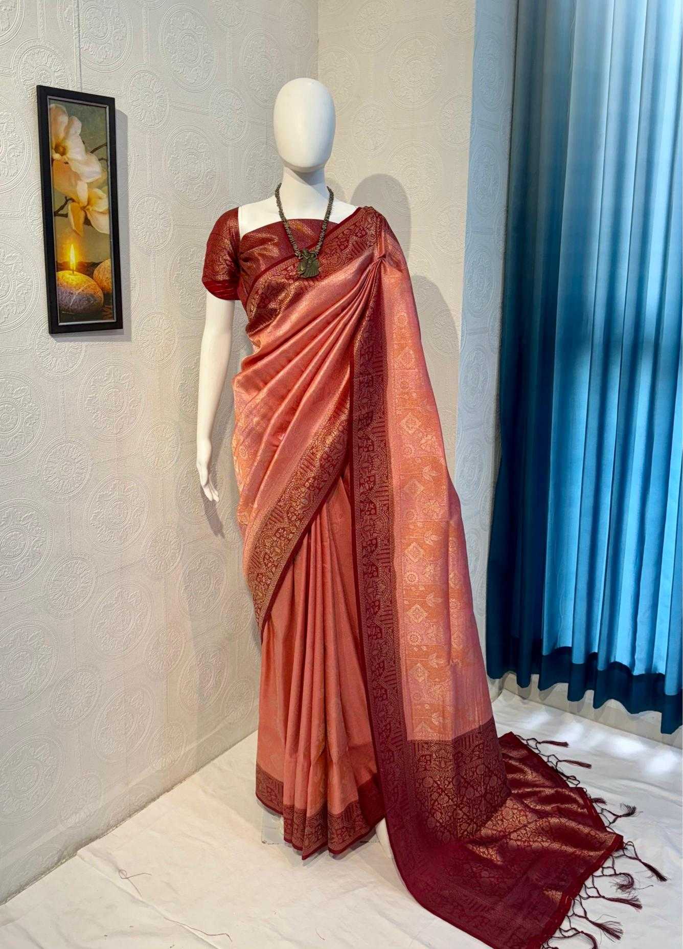 Ynf Soft Silk RIN118 SAFFRON Silk Sarees Wholesale Soft Silk Sarees Designer Silk Sarees Silk Sarees For Weddings Manufacturer