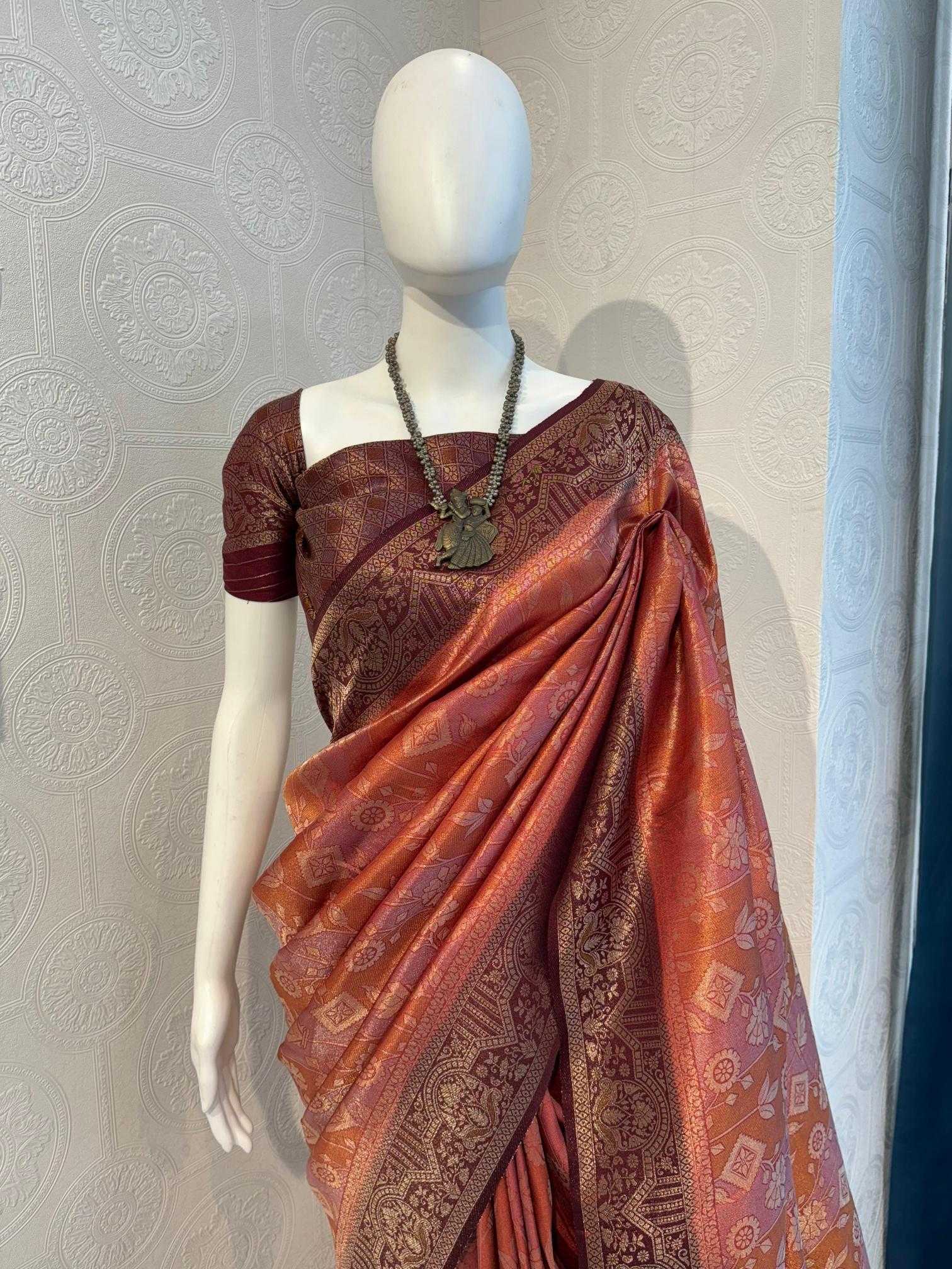 Ynf Soft Silk RIN118 SAFFRON Silk Sarees Wholesale Soft Silk Sarees Designer Silk Sarees Silk Sarees For Weddings Manufacturer
