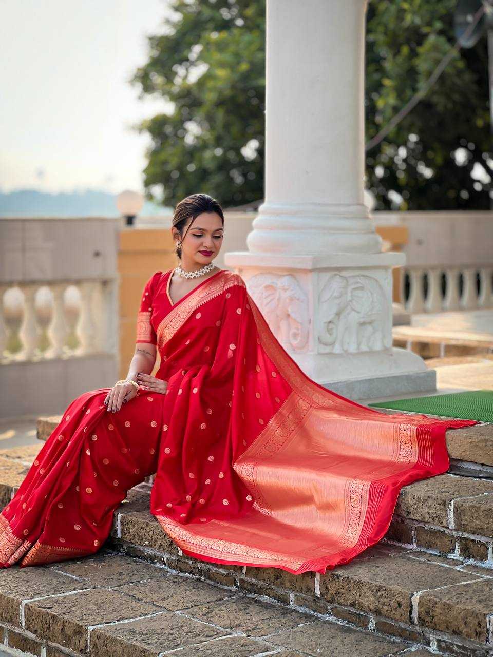 Ynf Soft Silk RIN150 Sonakshi Red Silk Sarees Wholesale Fancy Silk Sarees Zari Border Silk Sarees Manufacturer
