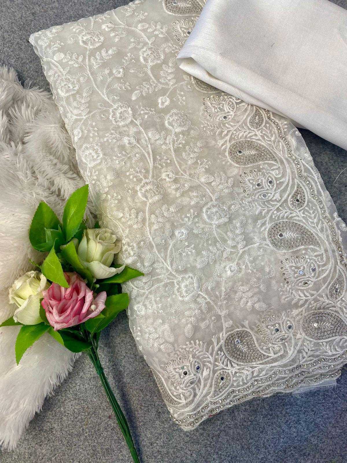 Ynf Soft Silk RIN164 Lucknowi Silk Sarees Festive Collections Wholesale Soft Silk Sarees Embroidered Silk Sarees Onam Collections Manufacturer