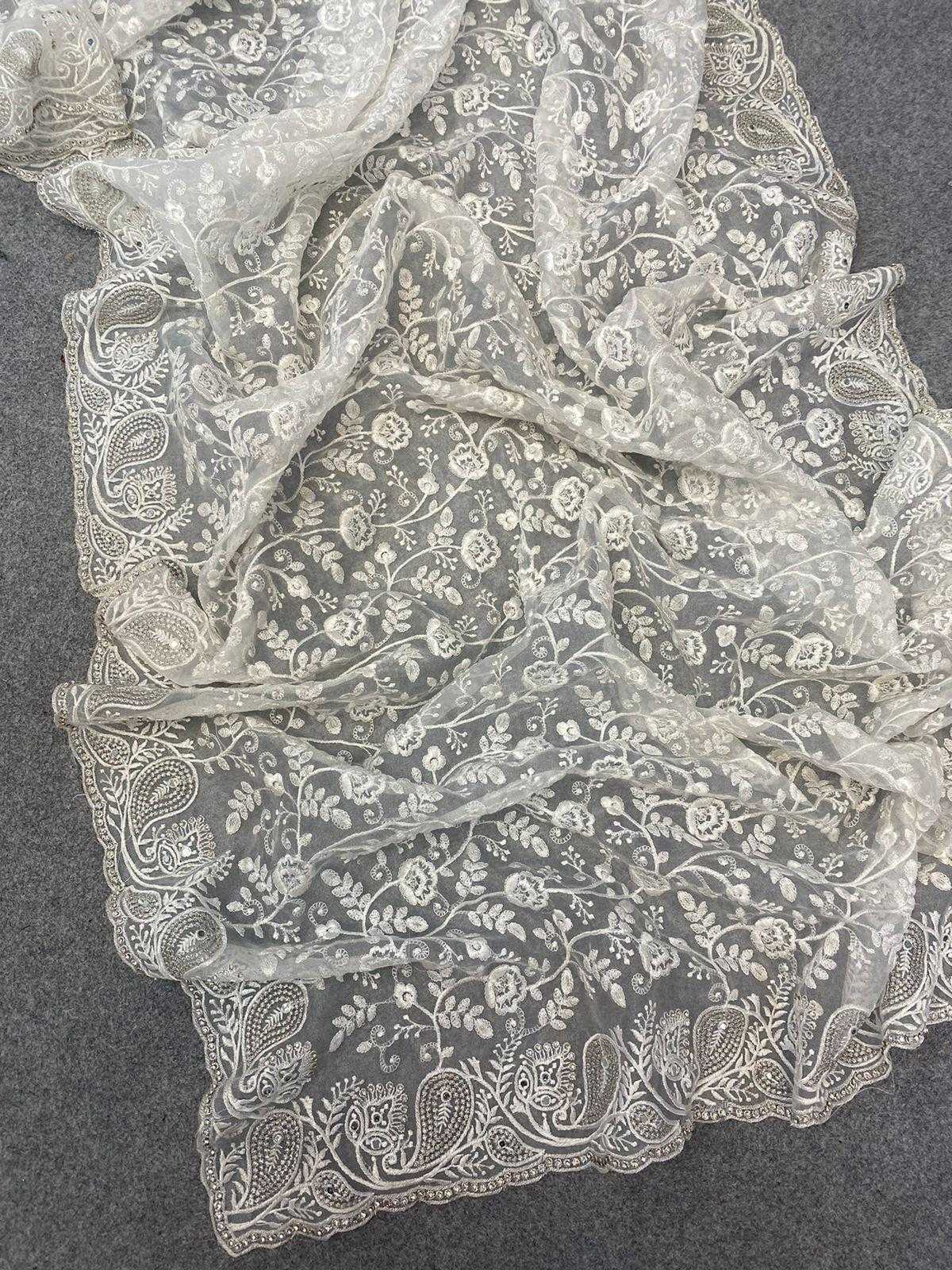 Ynf Soft Silk RIN164 Lucknowi Silk Sarees Festive Collections Wholesale Soft Silk Sarees Embroidered Silk Sarees Onam Collections Manufacturer