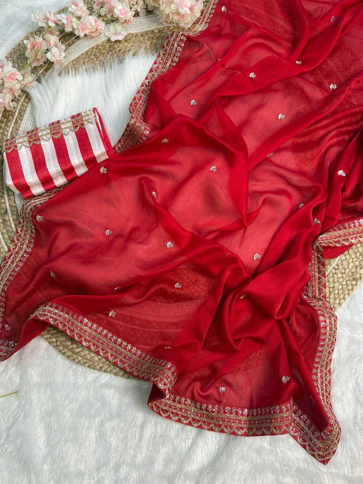 Ynf Soft Silk RIN164 Red Silk Sarees Wholesale Soft Silk Sarees Embroidered Silk Sarees Red Silk Sarees Manufacturer
