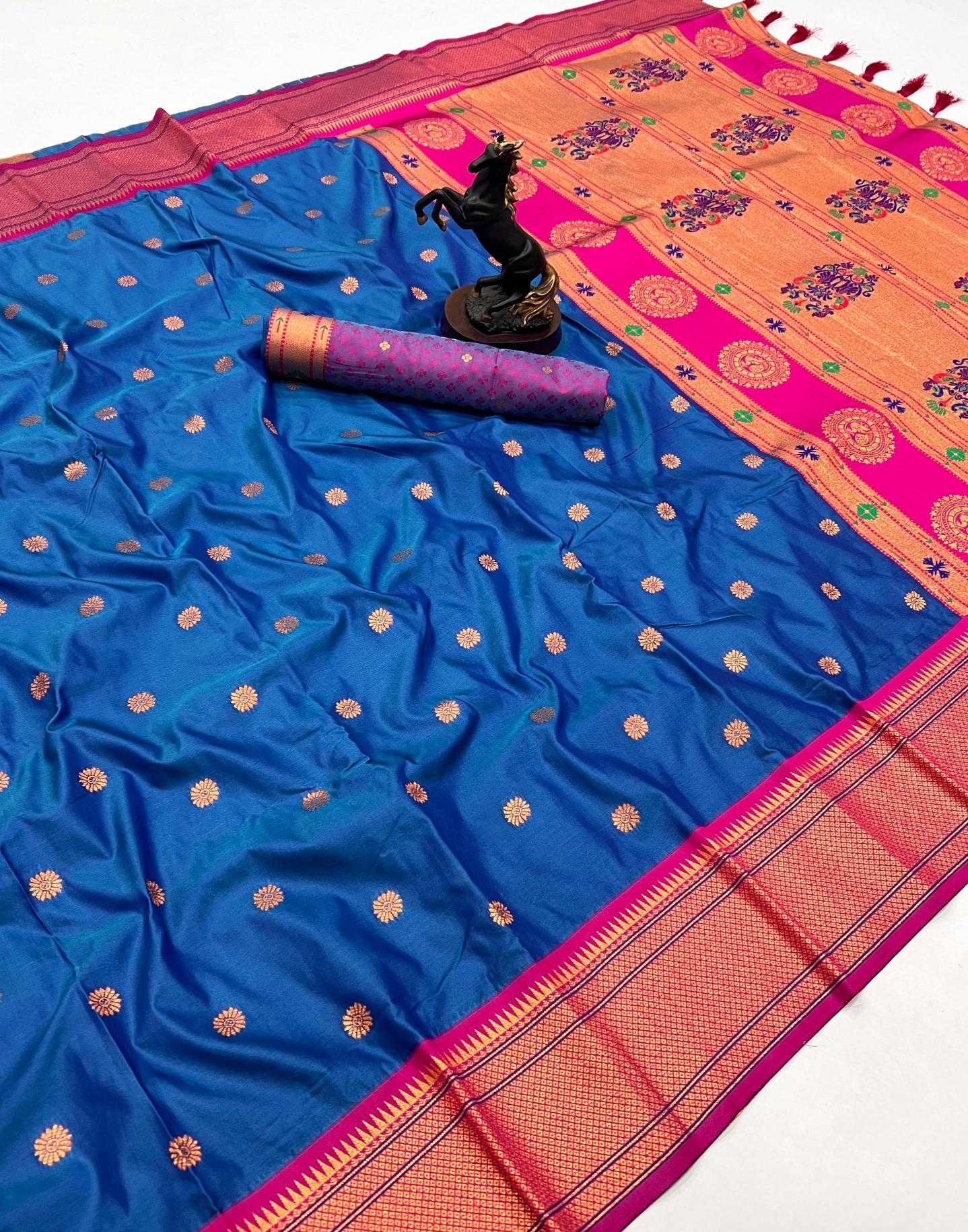 Ynf Soft Silk RIN209 Kalanjali Paithani Silk Sarees Wholesale Paithani Sarees Soft Silk Sarees Zari Border Silk Sarees Manufacturer