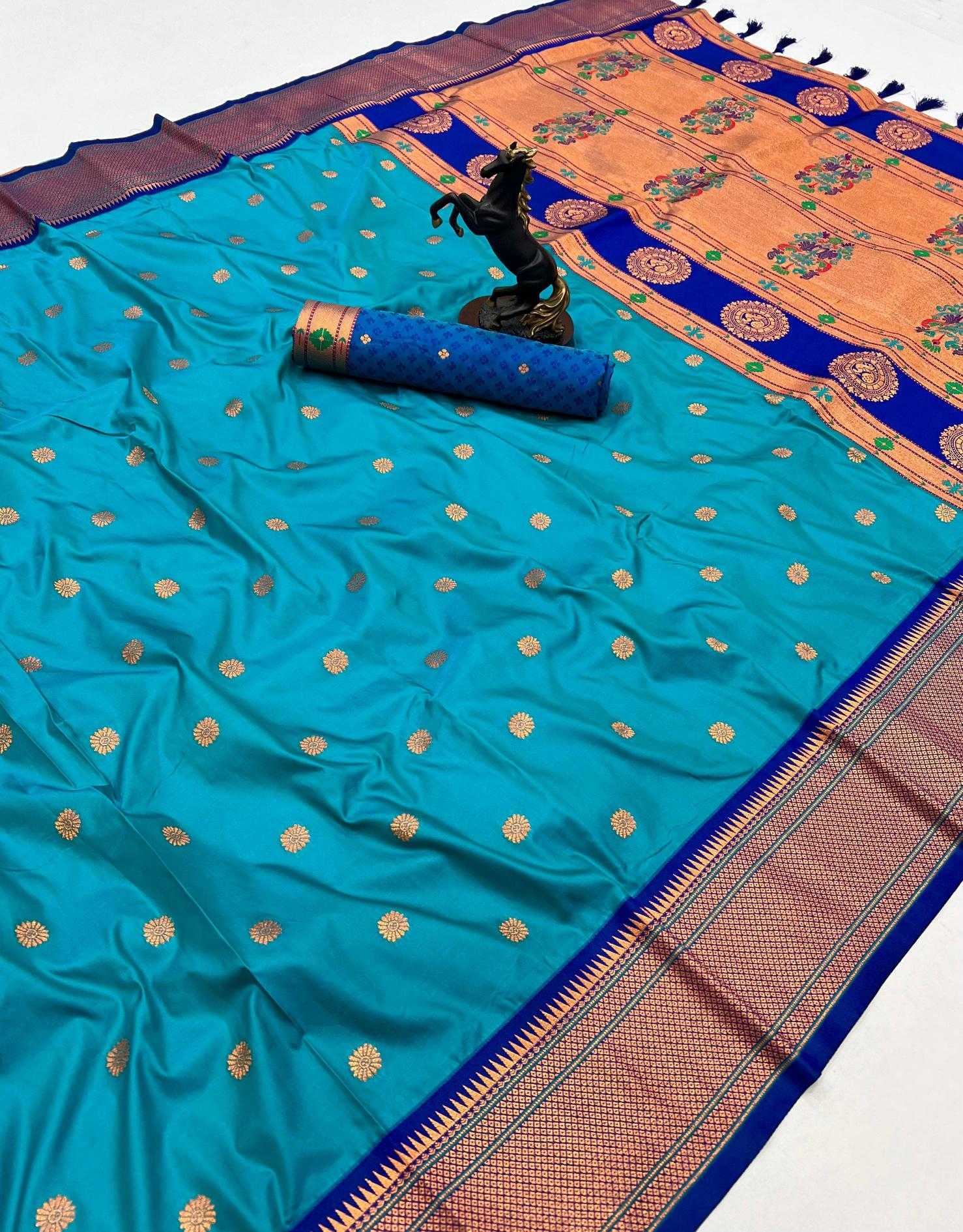 Ynf Soft Silk RIN209 Kalanjali Paithani Silk Sarees Wholesale Paithani Sarees Soft Silk Sarees Zari Border Silk Sarees Manufacturer