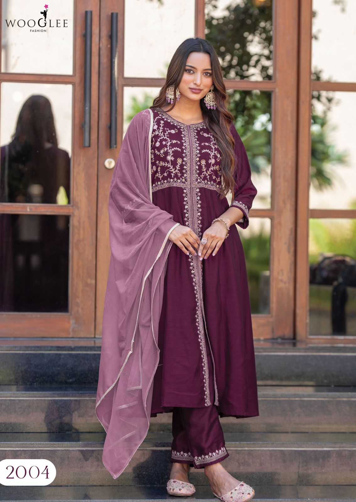 Ynf Soft Vichitra RIN190 WOOGLEE-Surkhi Setwise Collections Wholesale Gowns Catalogs Manufacturer