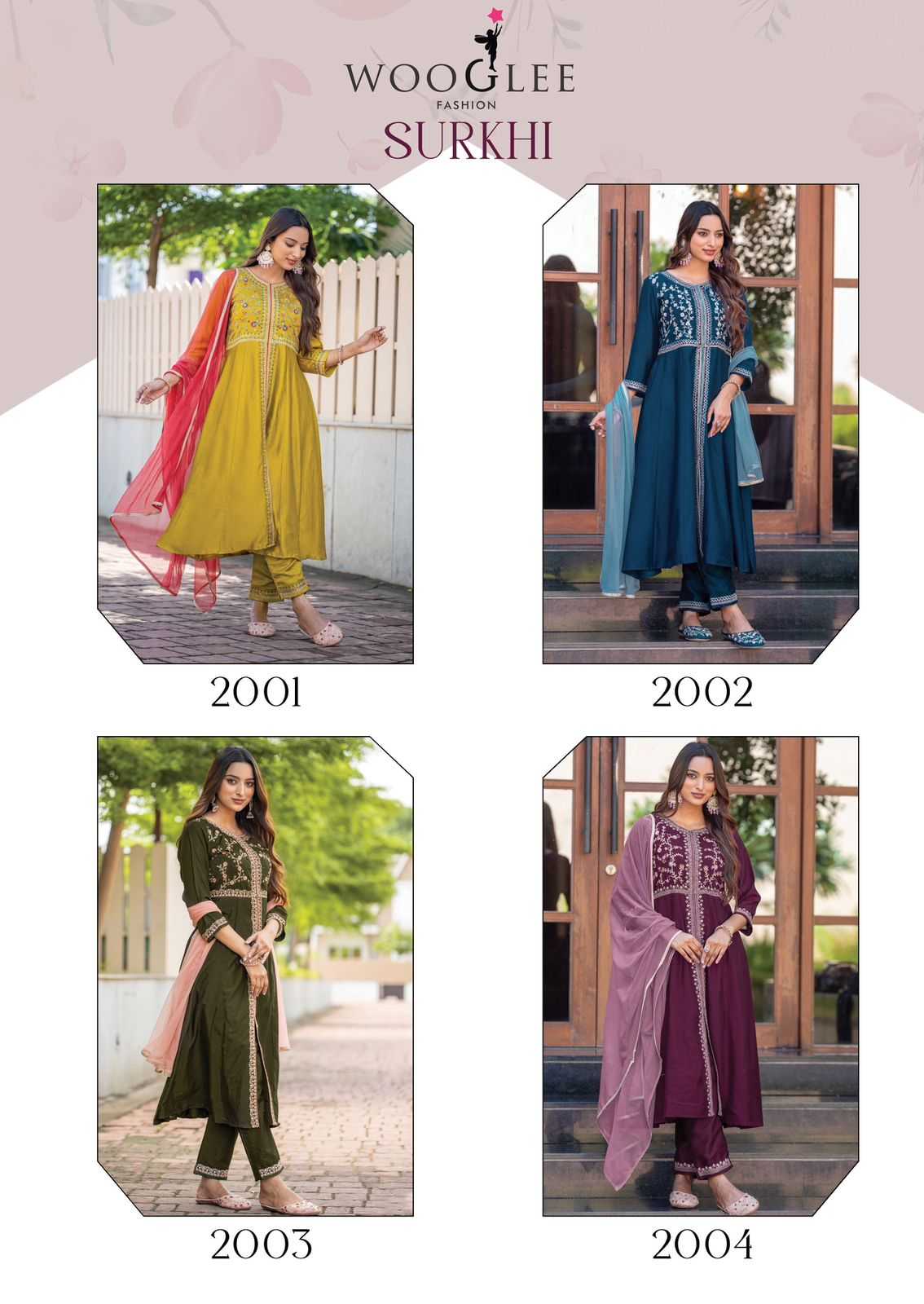 Ynf Soft Vichitra RIN190 WOOGLEE-Surkhi Setwise Collections Wholesale Gowns Catalogs Manufacturer