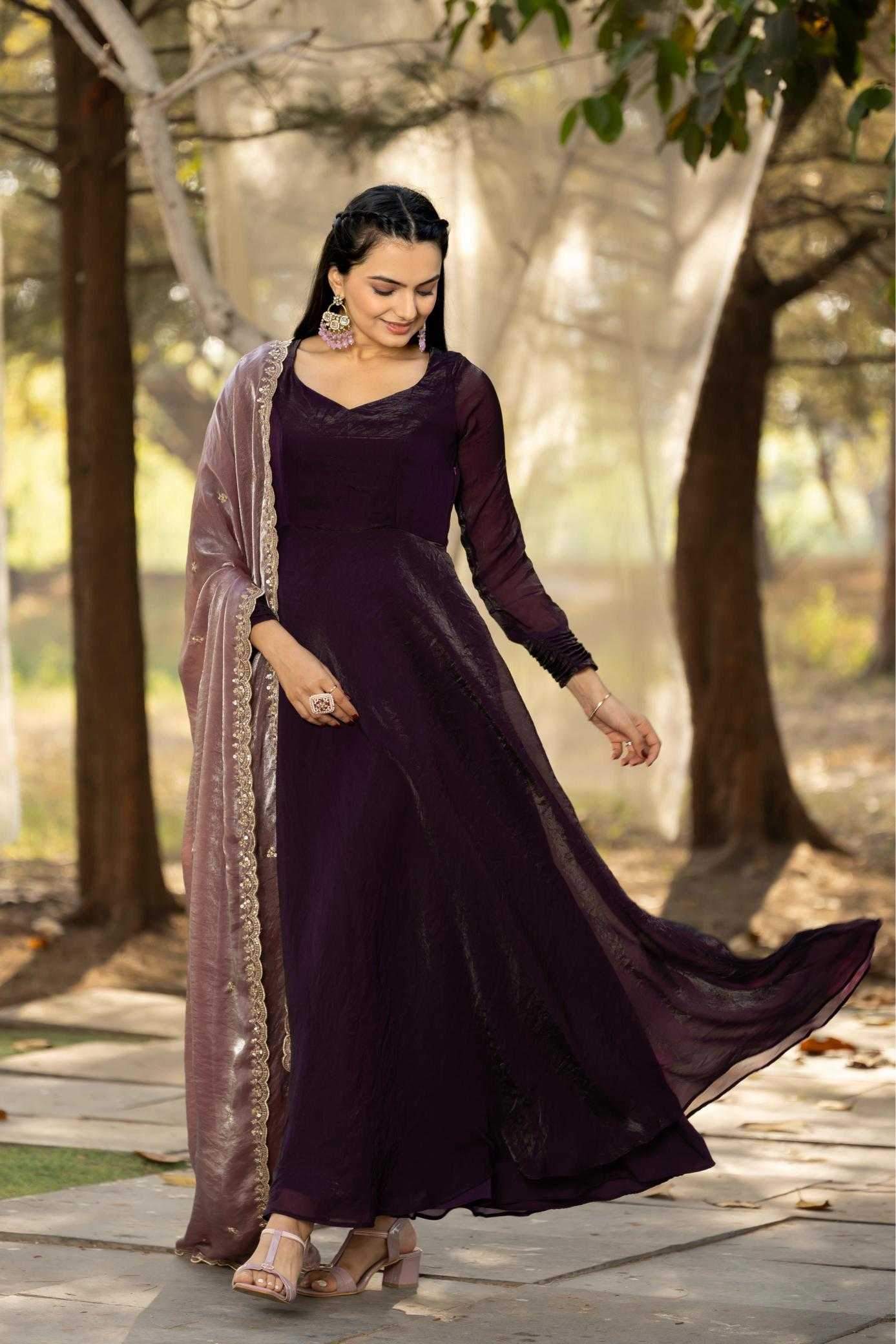 Ynf Space Silk KESH249 W2078-79 Gowns Plus Size Collections Wholesale Party Gowns Designer Gowns Silk Gowns Manufacturer