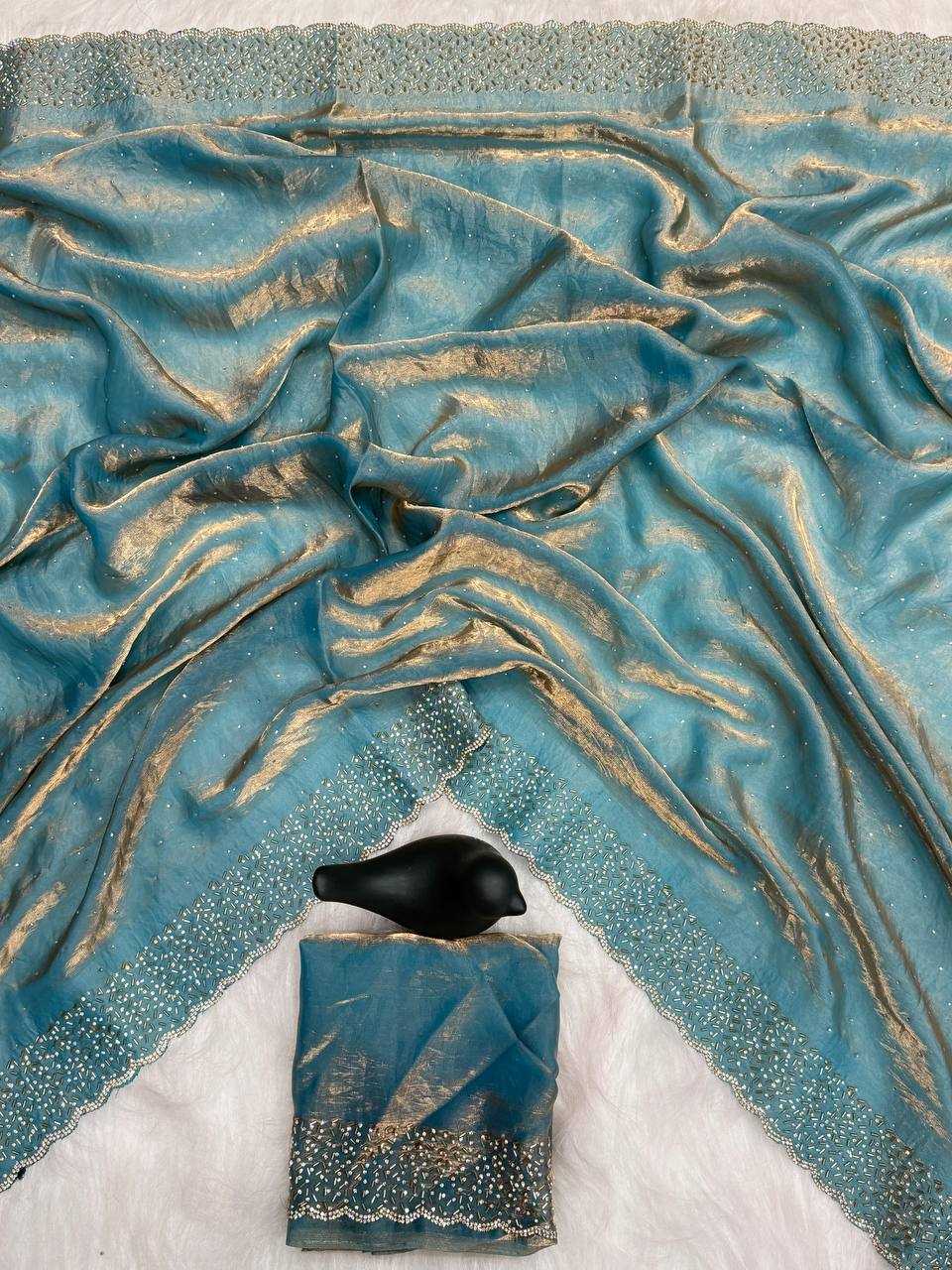 Ynf Space Silk RIN189 1189 Sarees Wholesale Party Wear Sarees Fancy Sarees Stone Work Saree Manufacturer