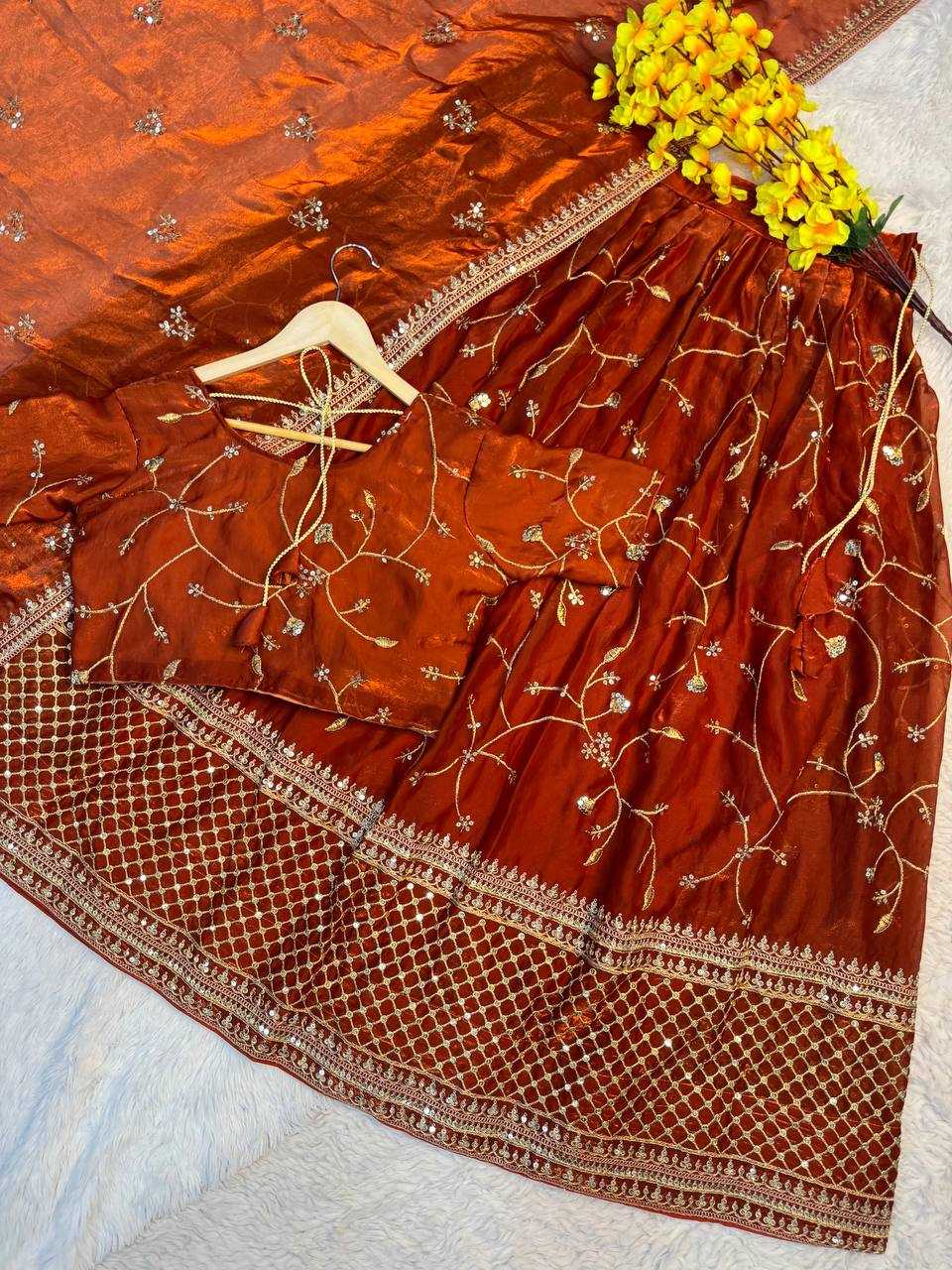 Ynf Space Silk RIN189 1196 Lehengas Wholesale Embroidered Lehenga Zari Work Lehenga Lehenga With Blouse Manufacturer