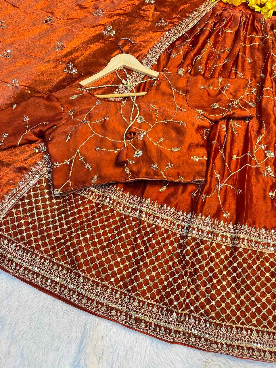 Ynf Space Silk RIN189 1196 Lehengas Wholesale Embroidered Lehenga Zari Work Lehenga Lehenga With Blouse Manufacturer