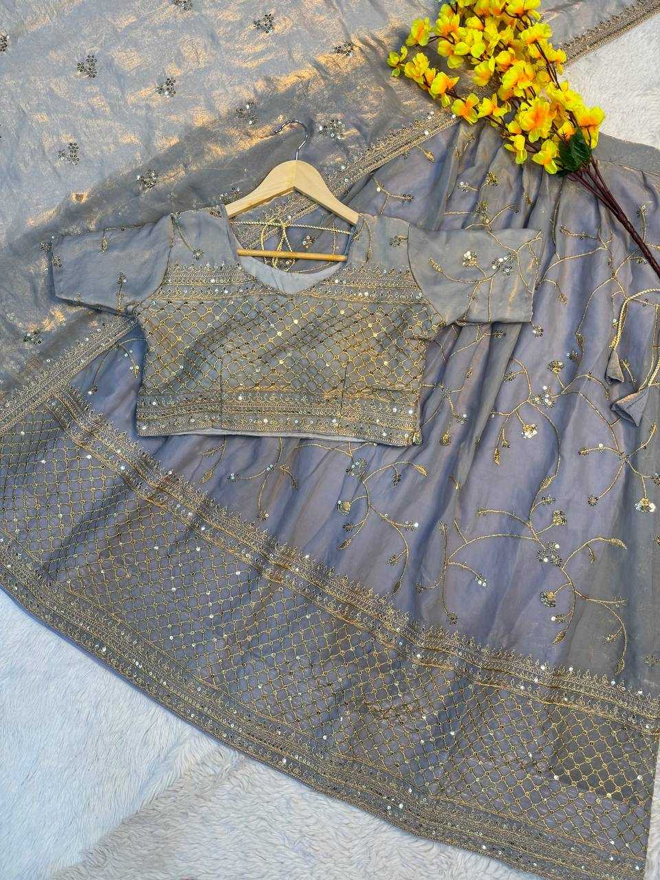 Ynf Space Silk RIN189 1196 Lehengas Wholesale Embroidered Lehenga Zari Work Lehenga Lehenga With Blouse Manufacturer