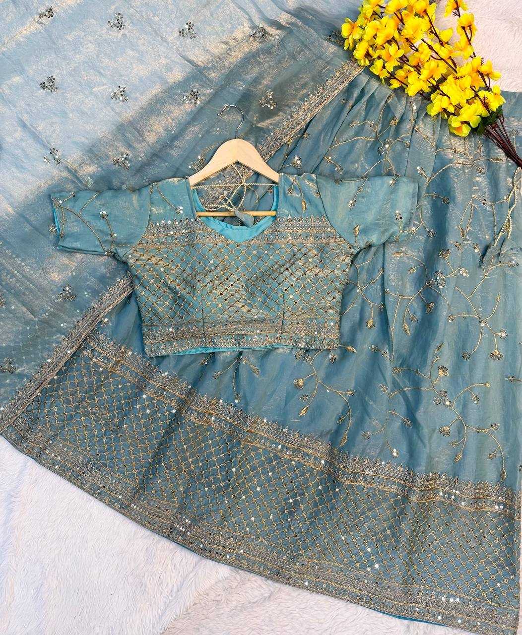 Ynf Space Silk RIN189 1196 Lehengas Wholesale Embroidered Lehenga Zari Work Lehenga Lehenga With Blouse Manufacturer