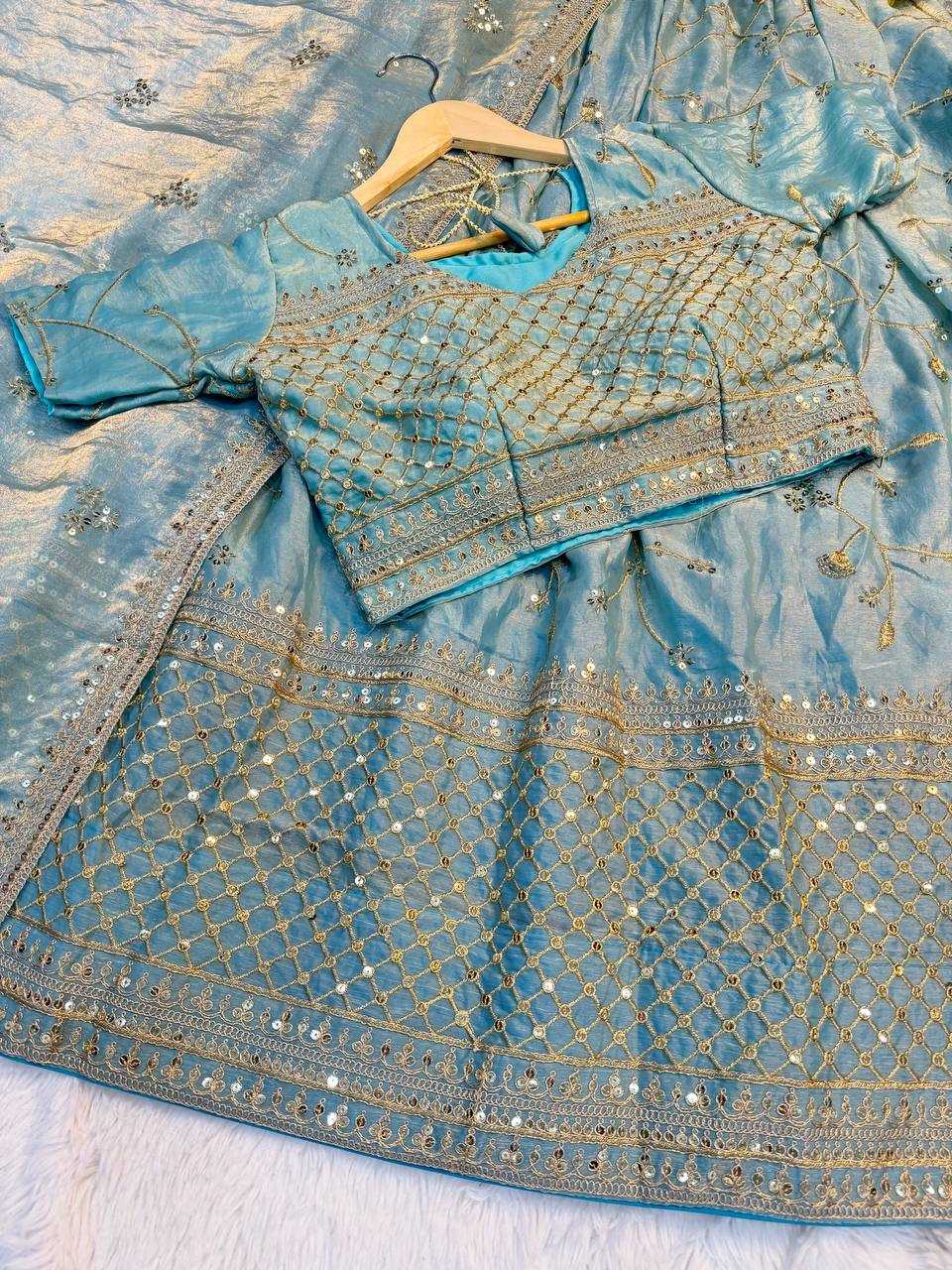 Ynf Space Silk RIN189 1196 Lehengas Wholesale Embroidered Lehenga Zari Work Lehenga Lehenga With Blouse Manufacturer