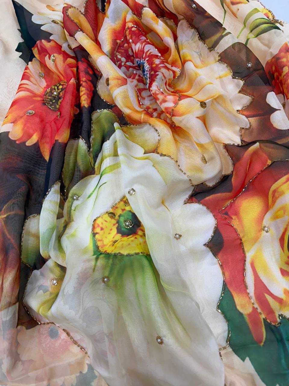 Ynf Tabby Silk KESH151 5485 Sarees Wholesale Party Wear Sarees Fancy Sarees Hand Work Sarees Cutwork Saree Manufacturer