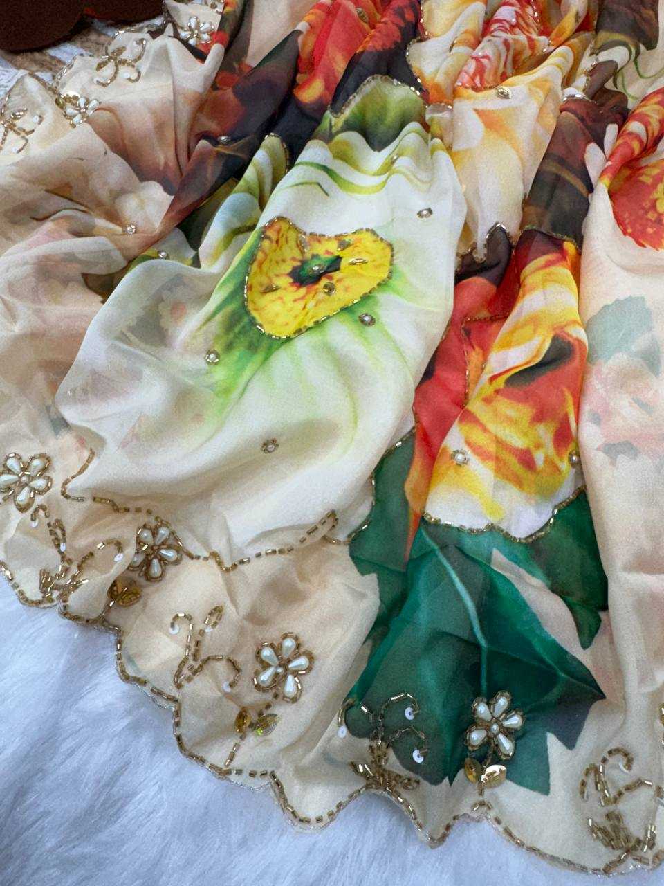 Ynf Tabby Silk KESH151 5485 Sarees Wholesale Party Wear Sarees Fancy Sarees Hand Work Sarees Cutwork Saree Manufacturer