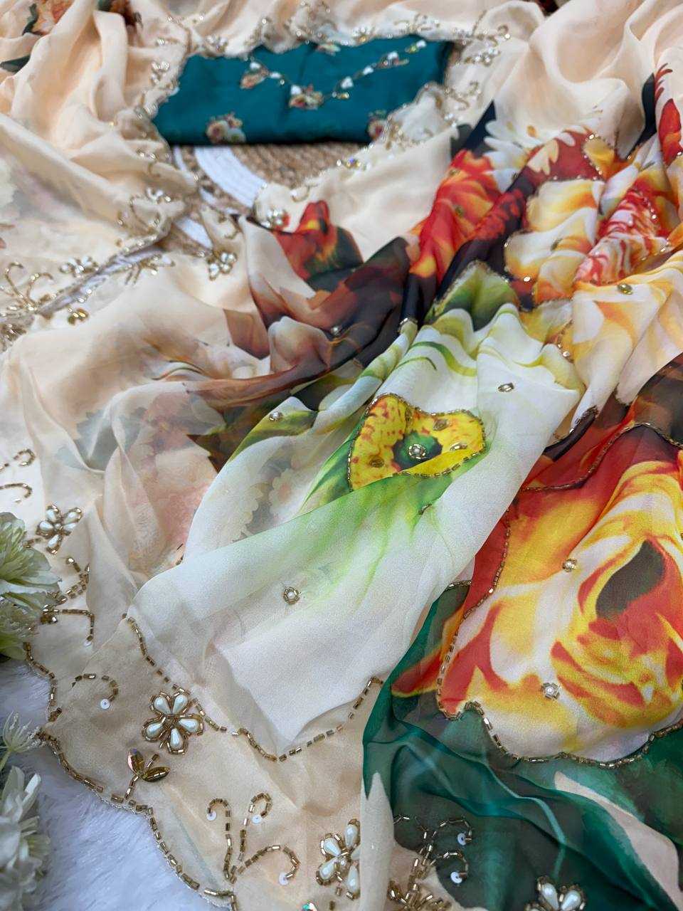 Ynf Tabby Silk KESH151 5485 Sarees Wholesale Party Wear Sarees Fancy Sarees Hand Work Sarees Cutwork Saree Manufacturer
