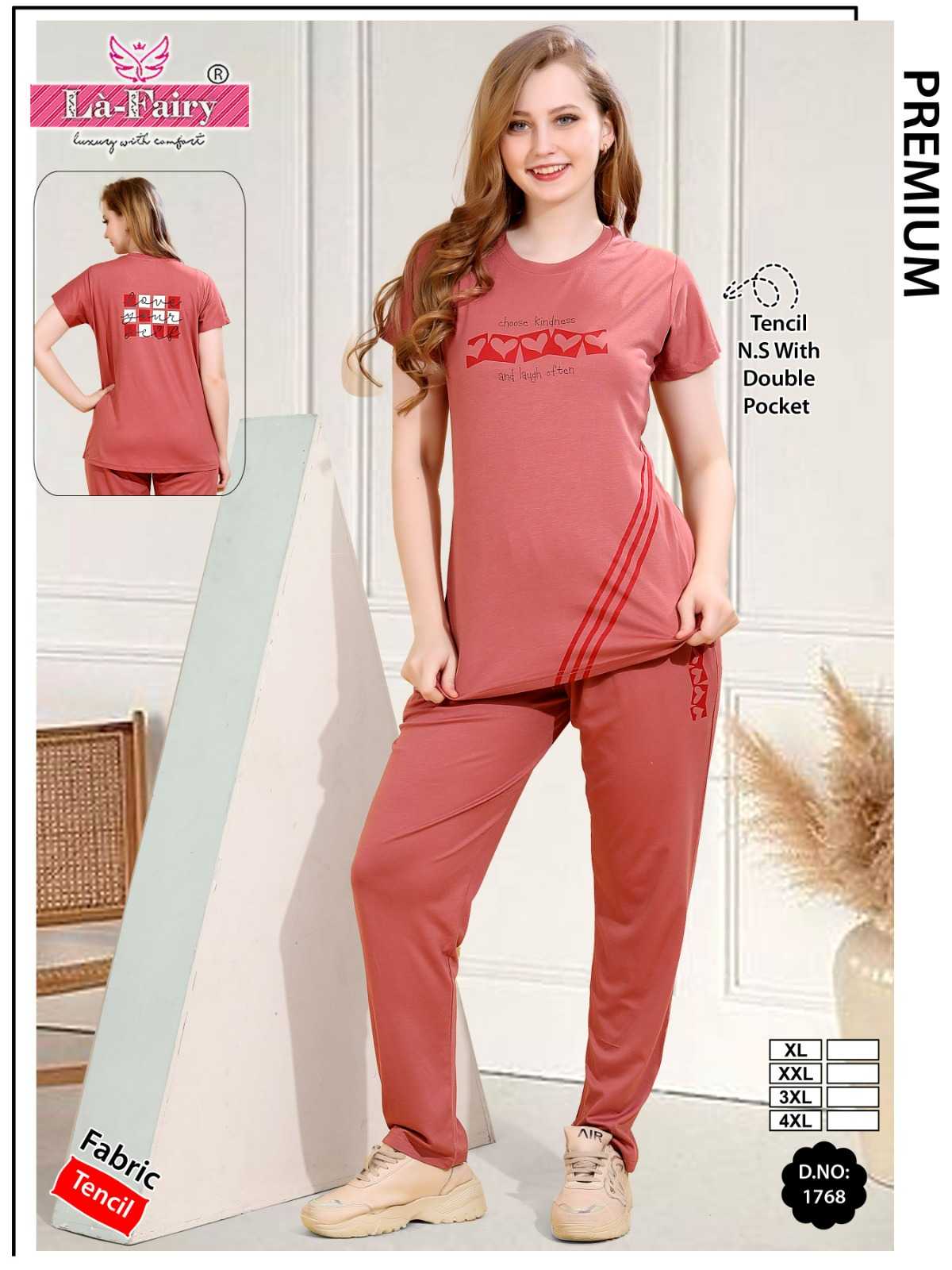 Ynf Tencel RIN190 La-Fairy Setwise Collections Wholesale Night Wear Catalogs Manufacturer